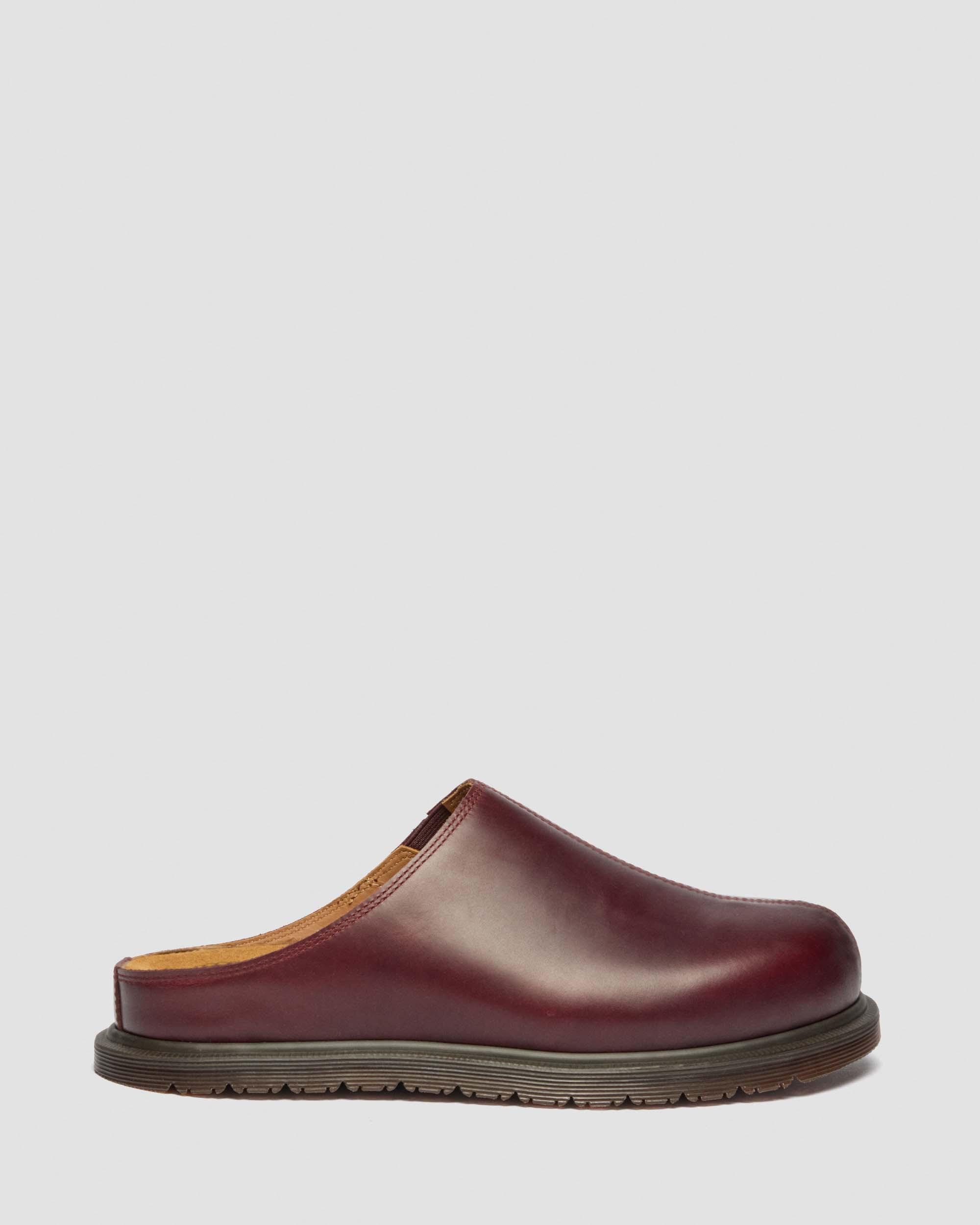 SAN LEATHER MULES in Cherry Red