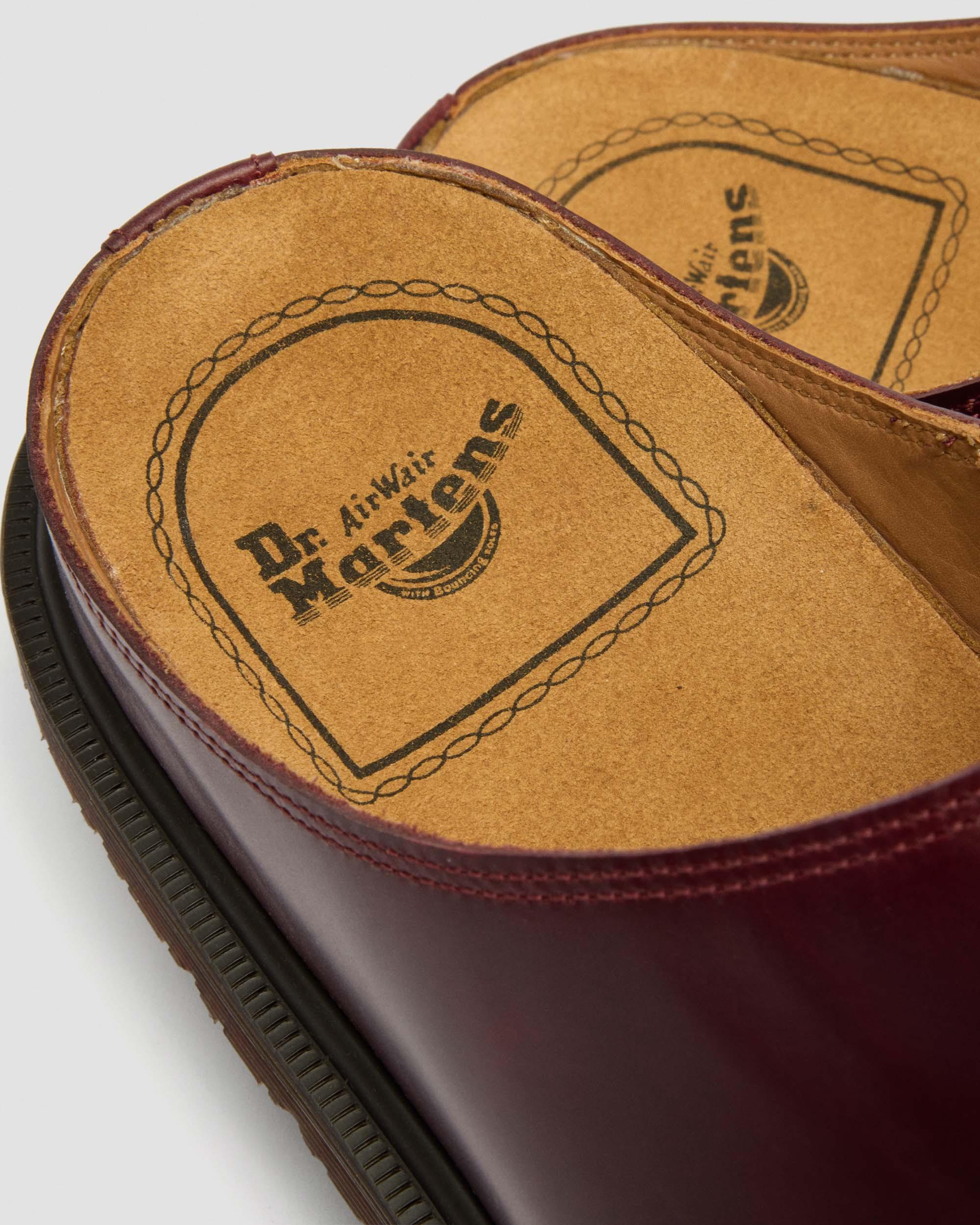 SAN LEATHER MULES in Cherry Red