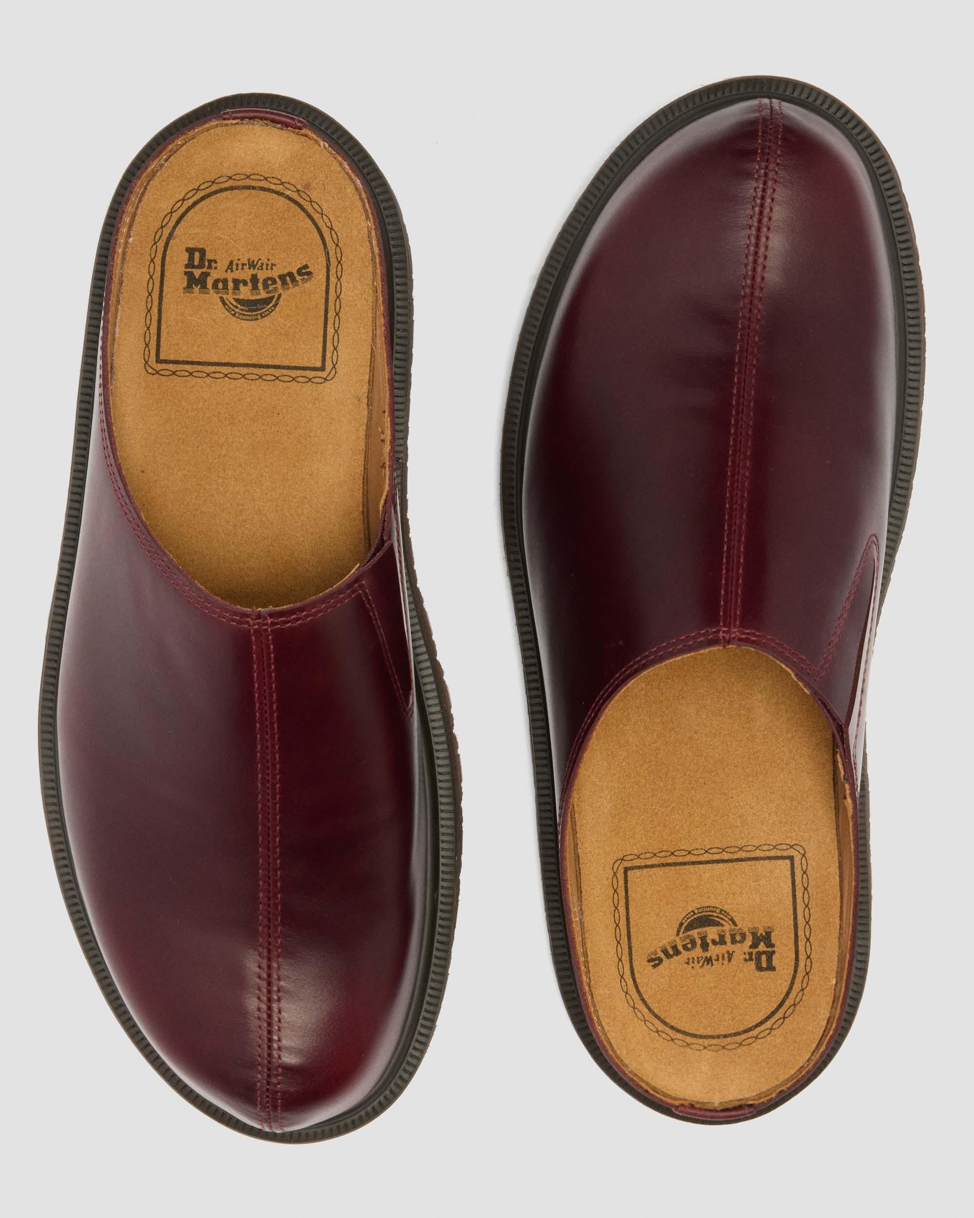SAN LEATHER MULES in Cherry Red