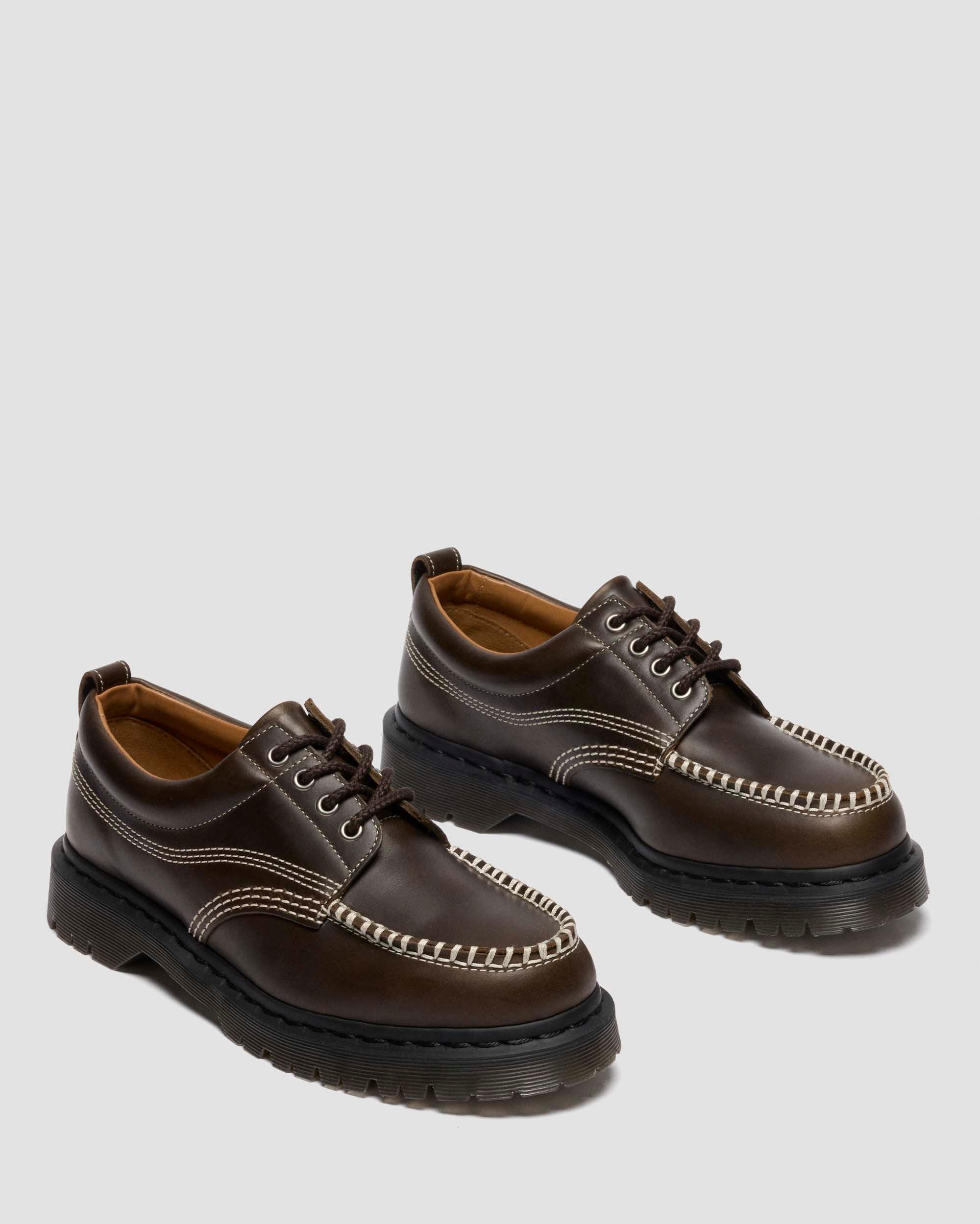 靴 Dr.Martens Lowell \"Olive/Dark Brown\" Lowell Suede Moc Toe Shoe in Olive/Dark Brown - Dr. Marten's