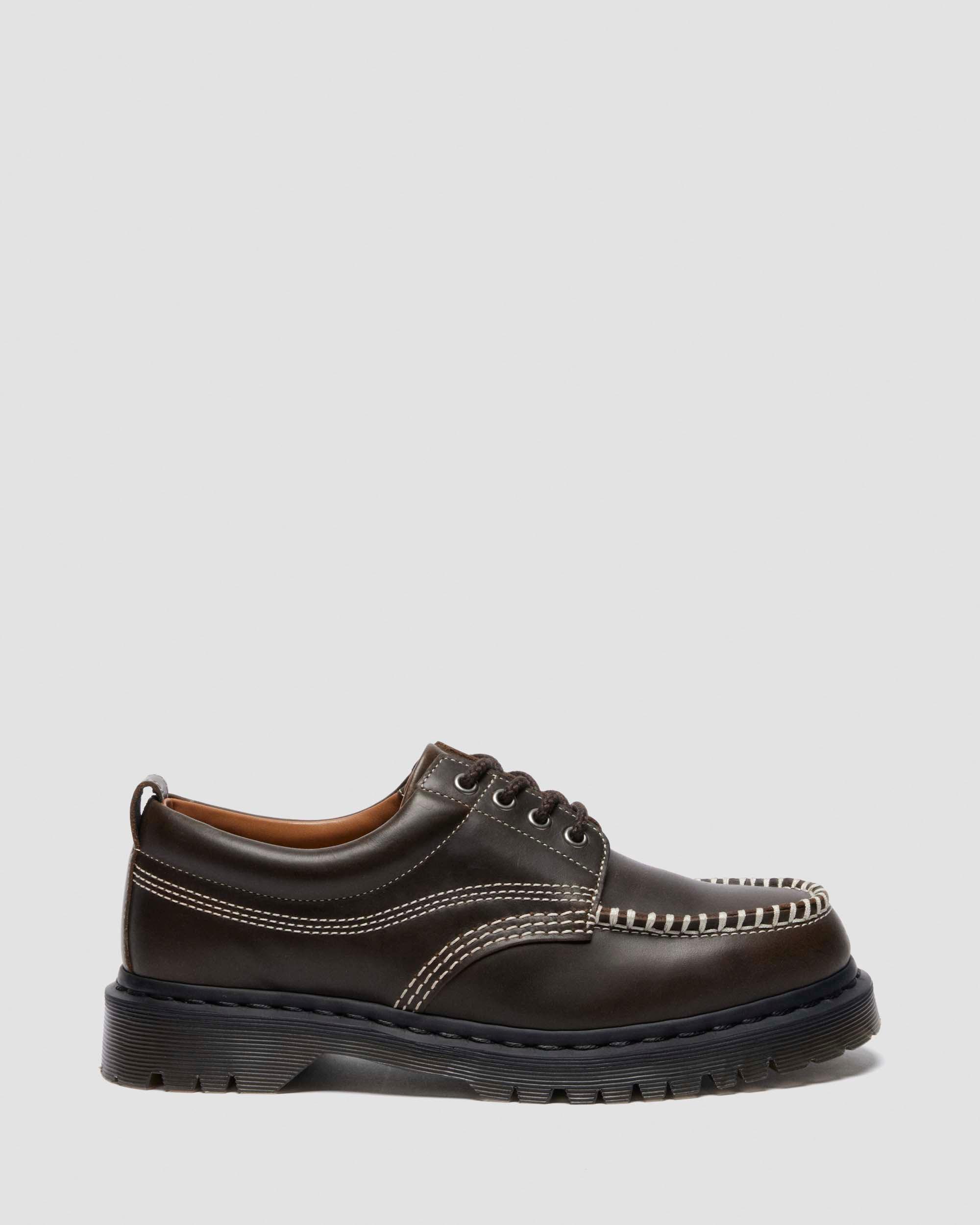 LOWELL LEATHER MOC TOE SHOES in DMS OLIVE | Dr. Martens™