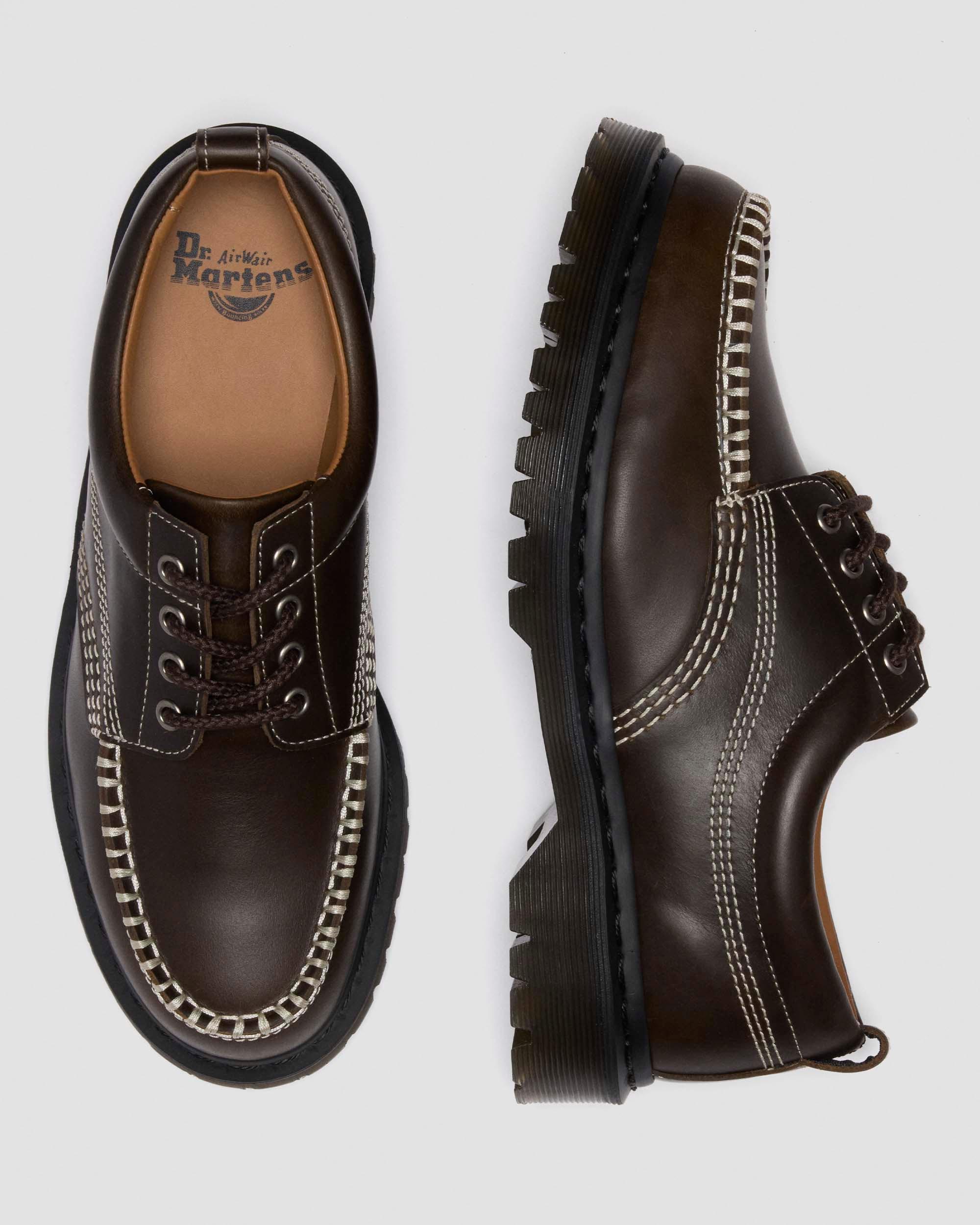 LOWELL LEATHER MOC TOE SHOES in Dms Olive | Dr. Martens