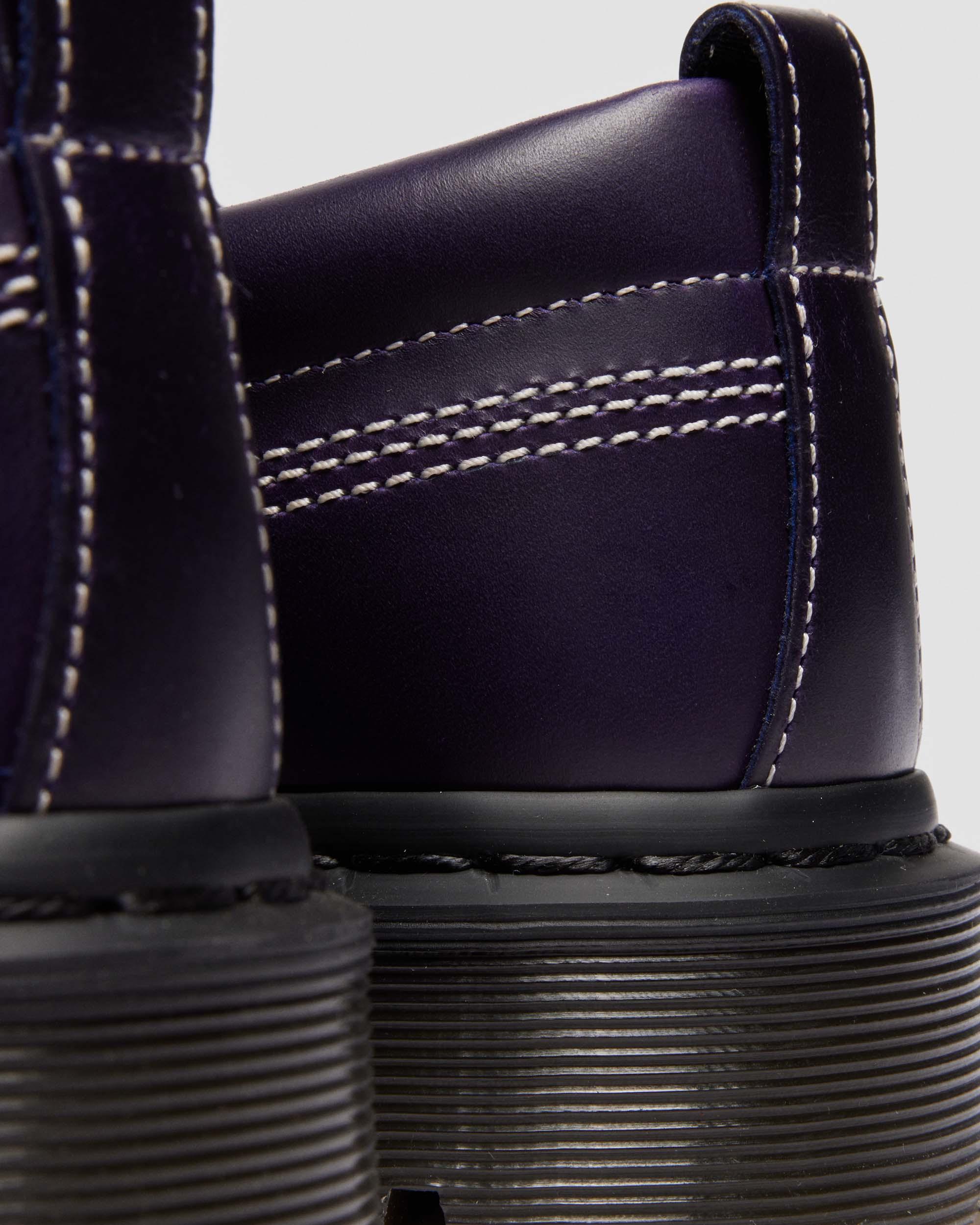 LOWELL LEATHER MOC TOE SHOES in MIDNIGHT BLUE