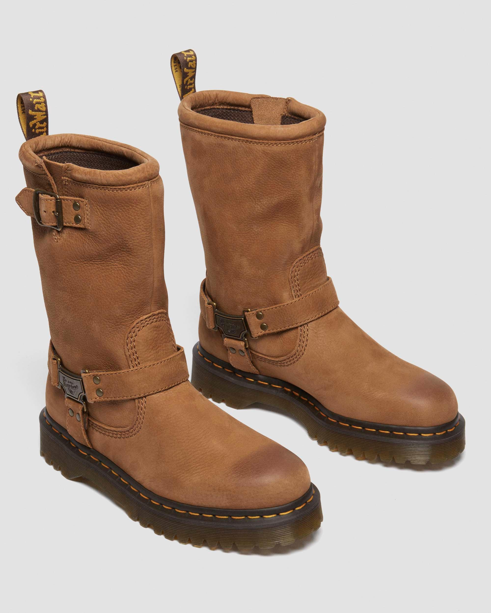 Anistone Hi Biker-kängor i tumlad nubuck in Ökenbrun