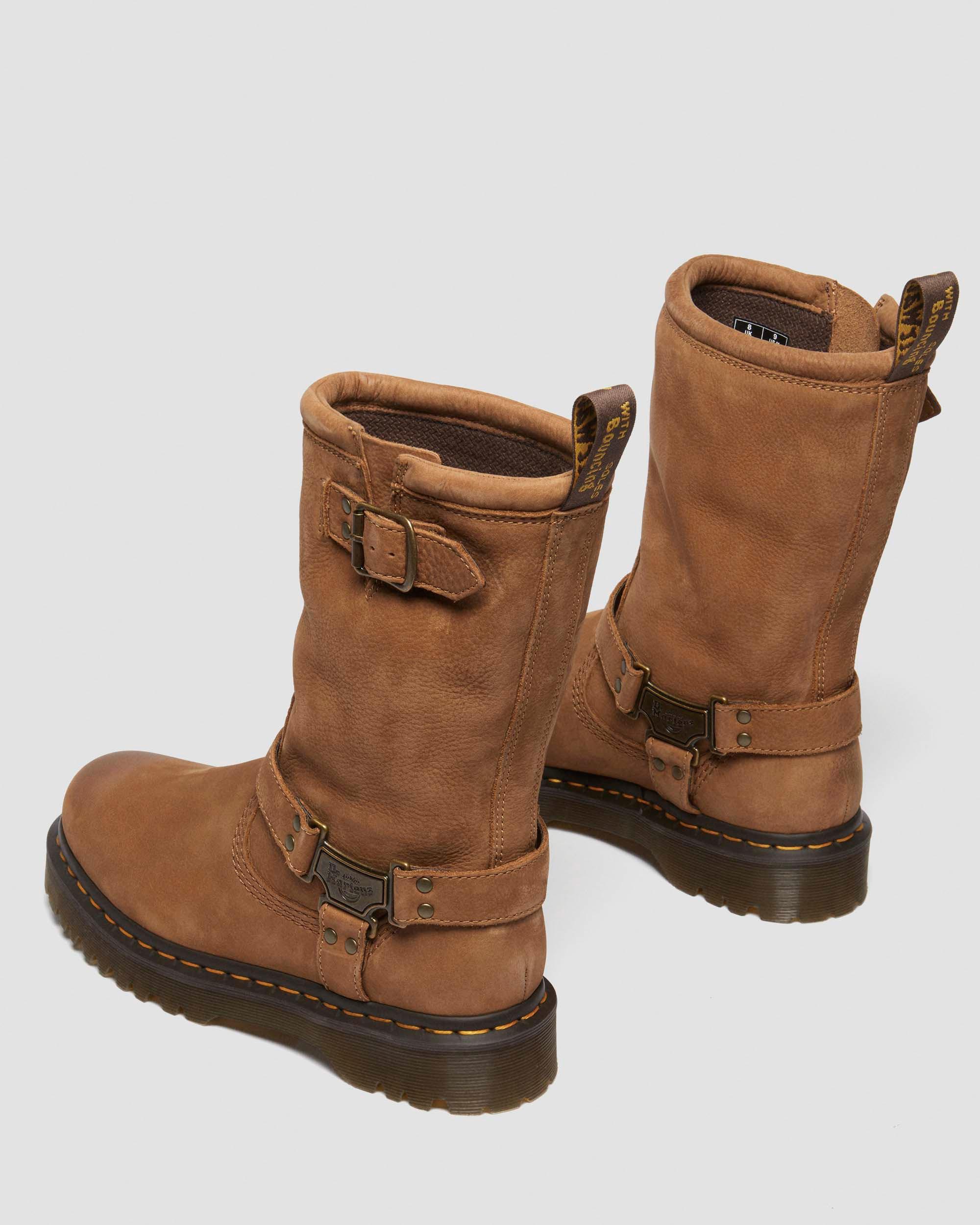 Anistone Hi Biker-kängor i tumlad nubuck in Ökenbrun