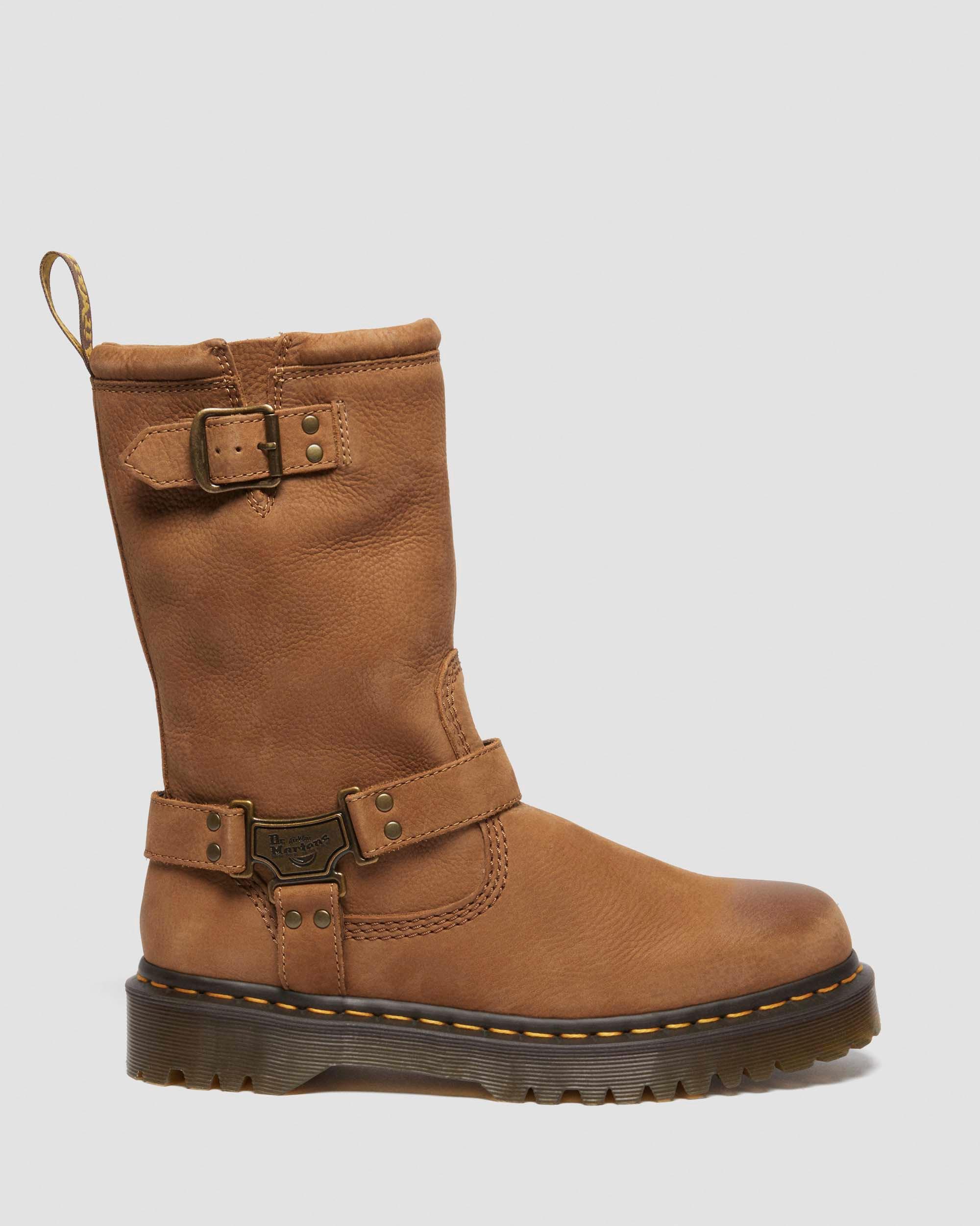 Anistone Hi Biker-kängor i tumlad nubuck in Ökenbrun