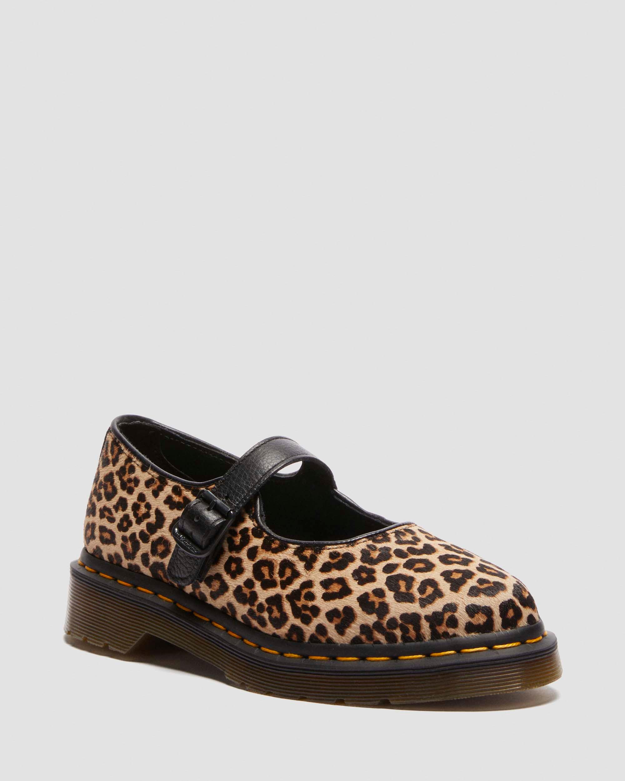 Elphie leopard Mary Jane shoes in Light Tan