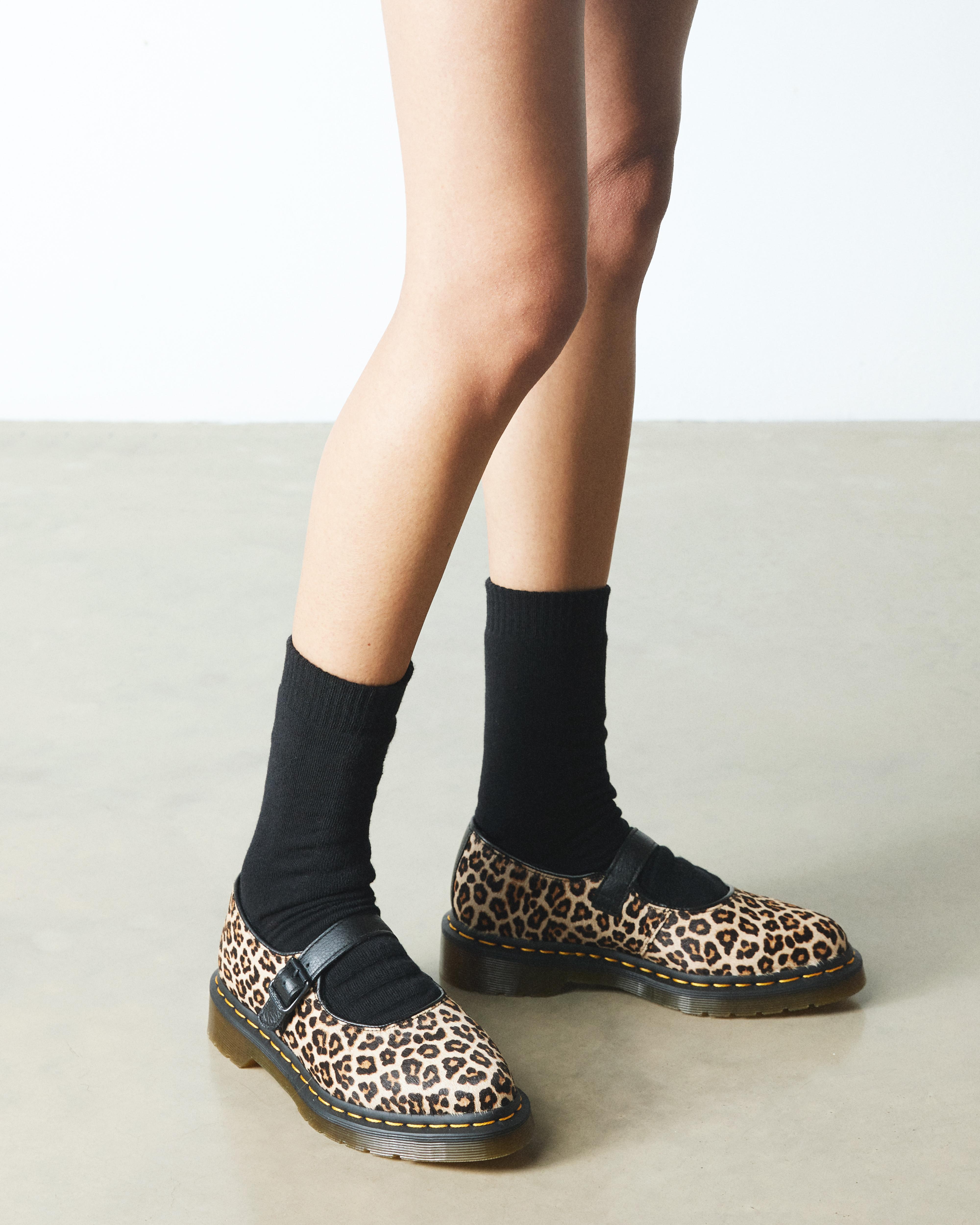 Elphie leopard Mary Jane shoes in Light Tan