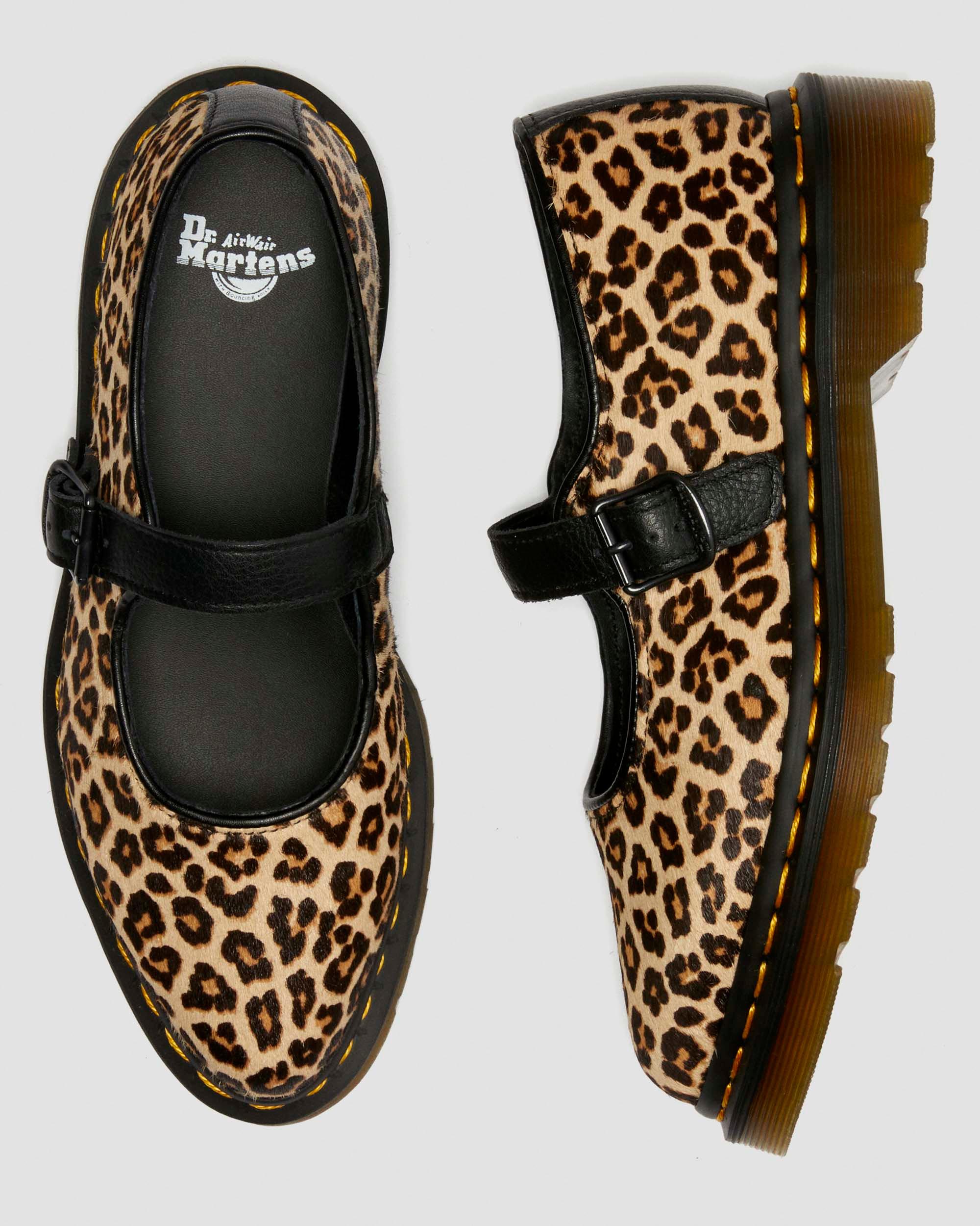 Elphie leopard Mary Jane shoes in Light Tan