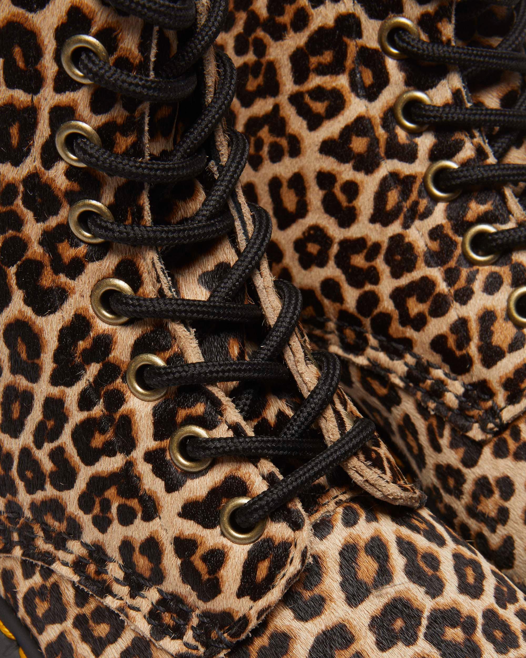 1460 leopard leather boots in Light Tan
