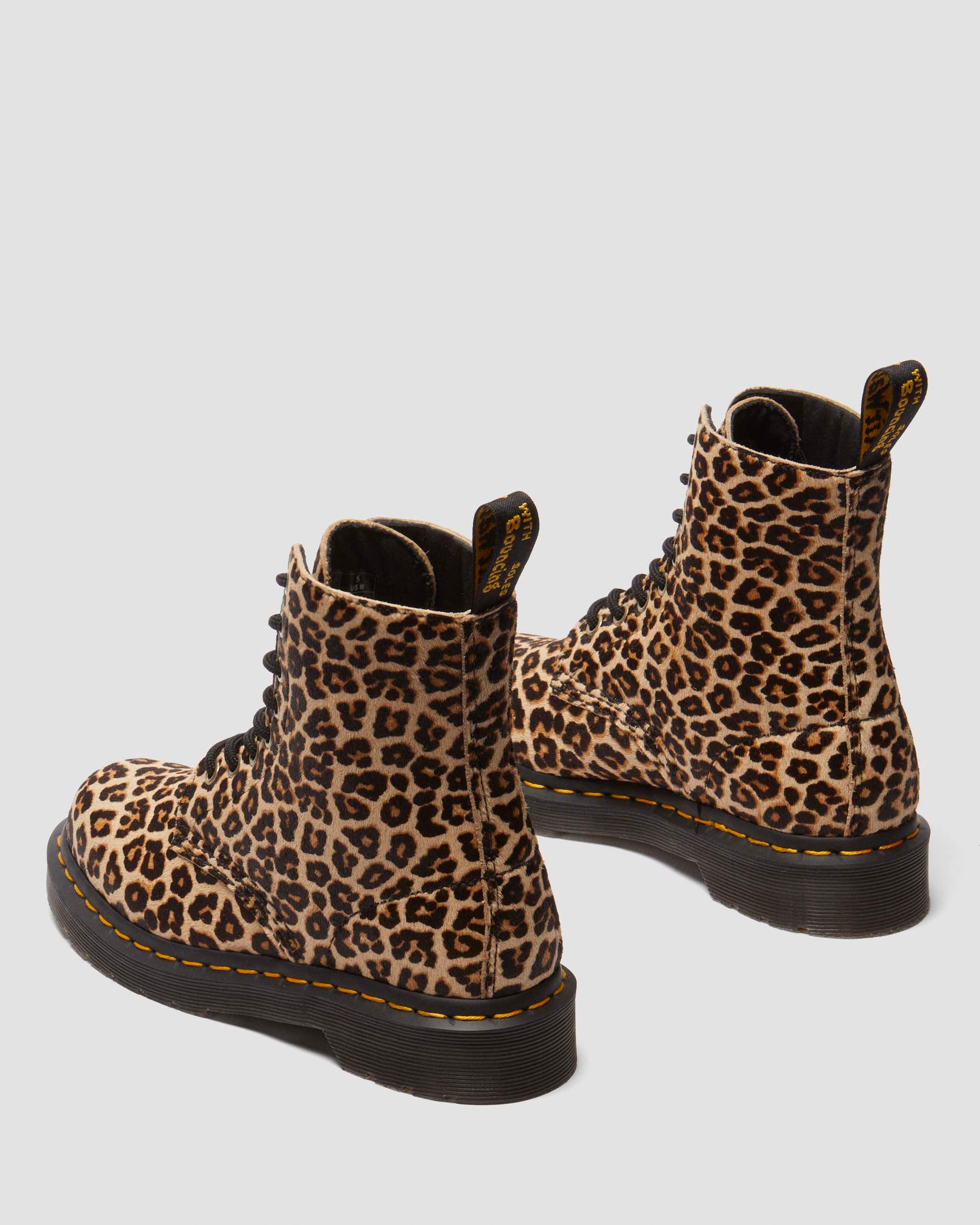 1460 leopard leather boots in Light Tan