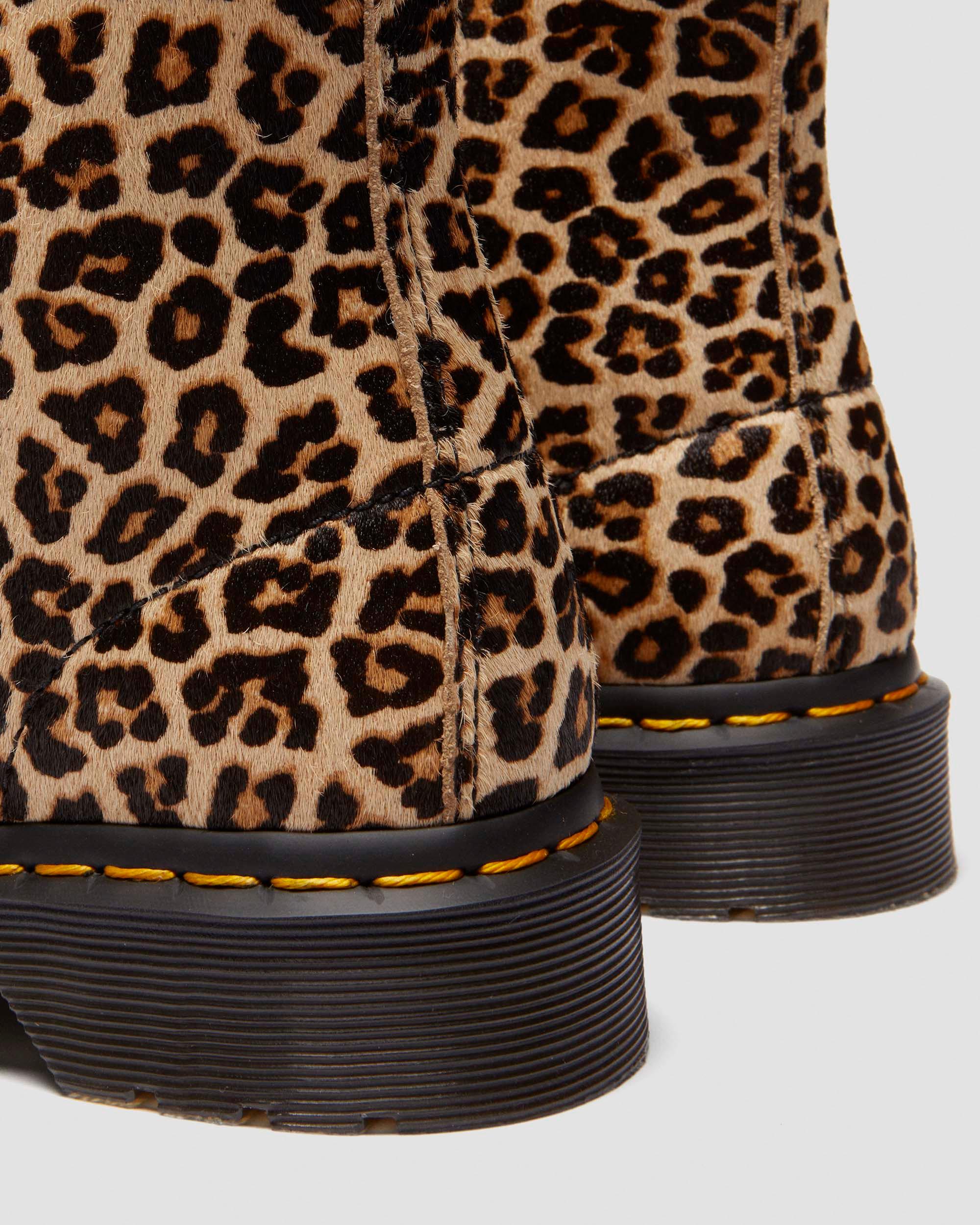 1460 leopard leather boots in Light Tan