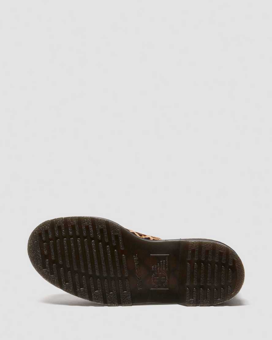 Dr. Martens' 1460 Leopard Leather Boots In Tan