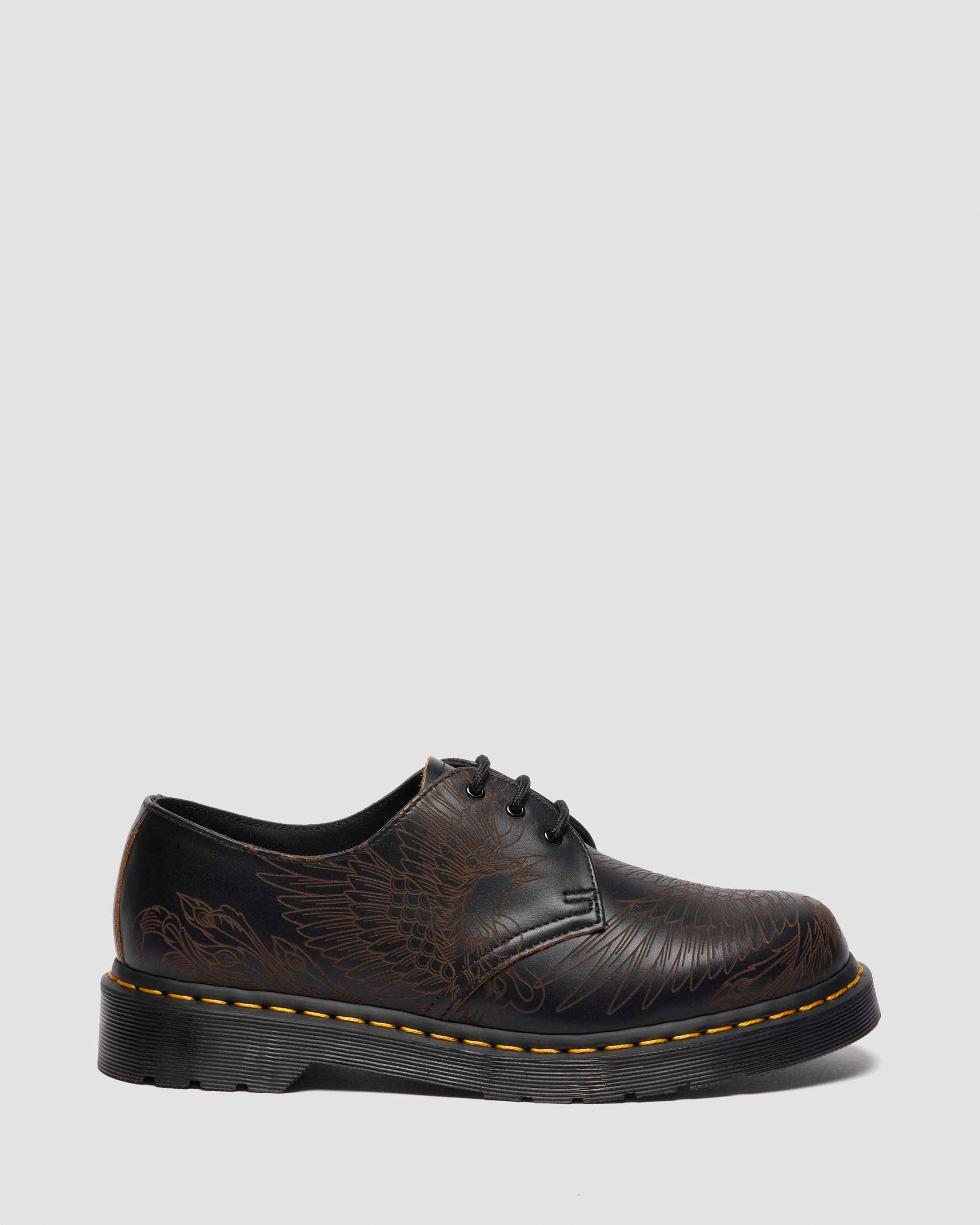 1461 Phoenix Schoenen van Vintage Smooth Leer in Zwart | Dr. Martens