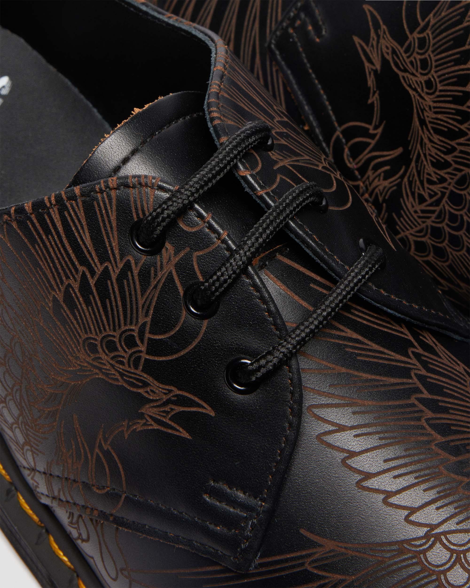 ドクターマーチン 1461 PHOENIX ブラック 鷹の彫刻 UK9 1461 PHOENIX VINTAGE SMOOTH LEATHER SHOES in Black | Dr. Martens