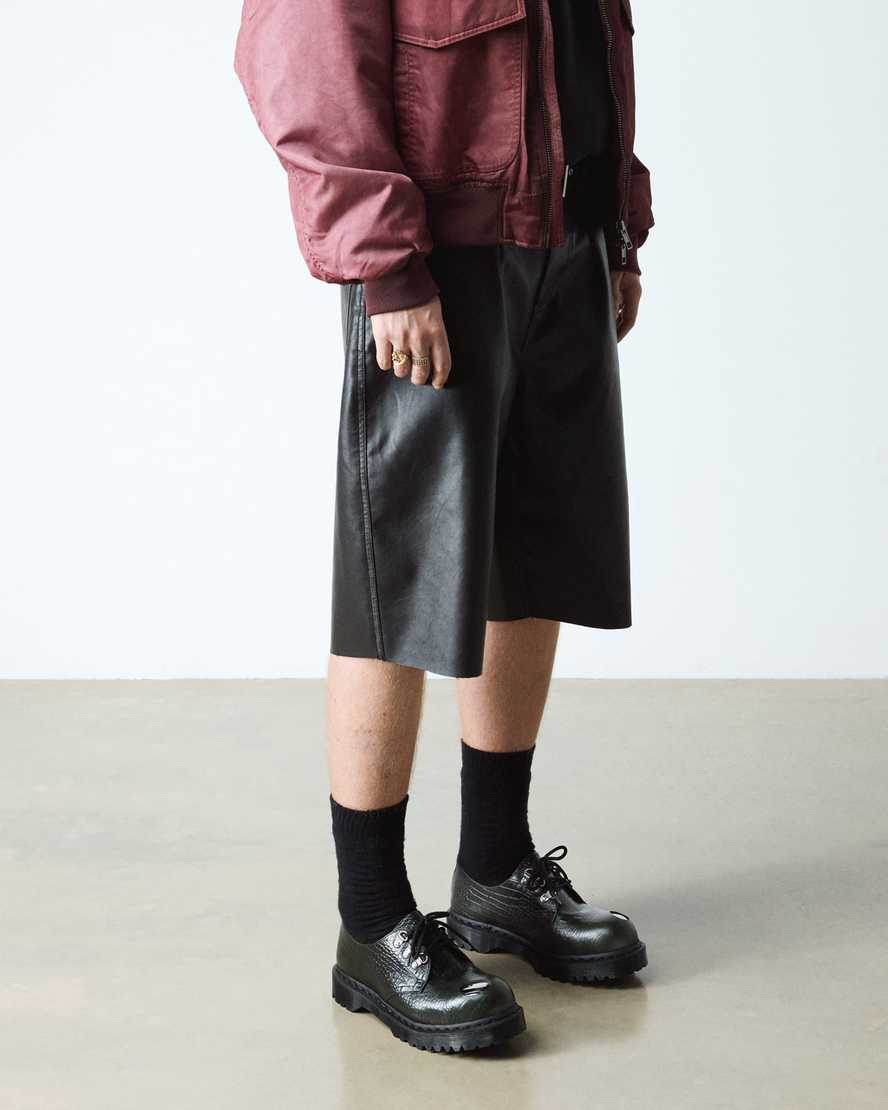 Dr. Martens 1461 Bex Steel Toe Leather Shoes In Green