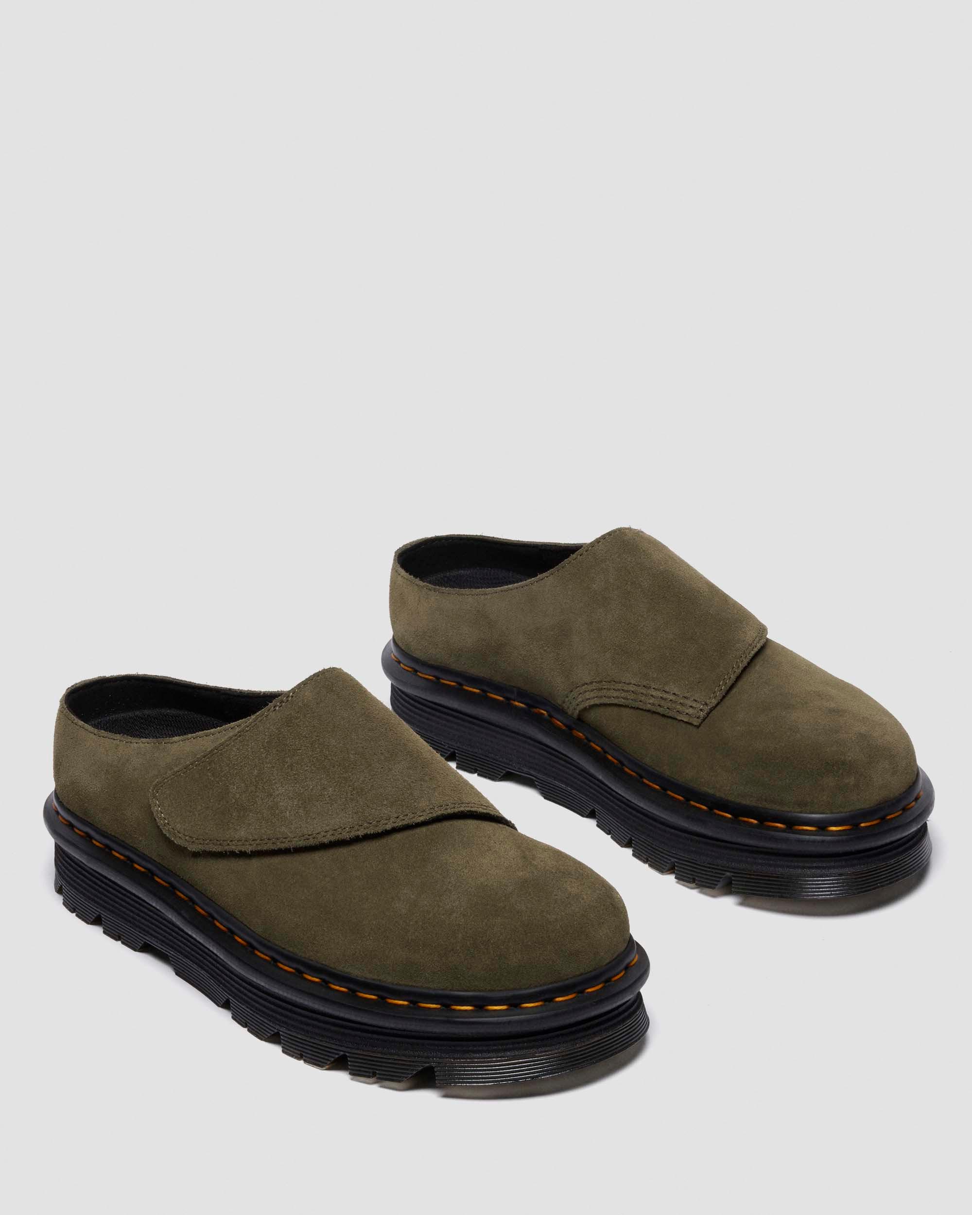 Zebzag Anywair Suede Mules in Olive Green