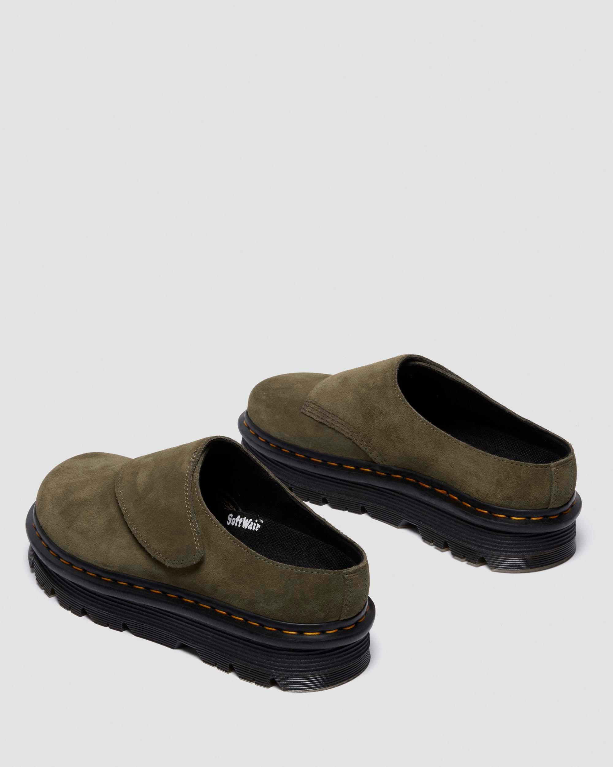 Zebzag Anywair Suede Mules in Olive Green