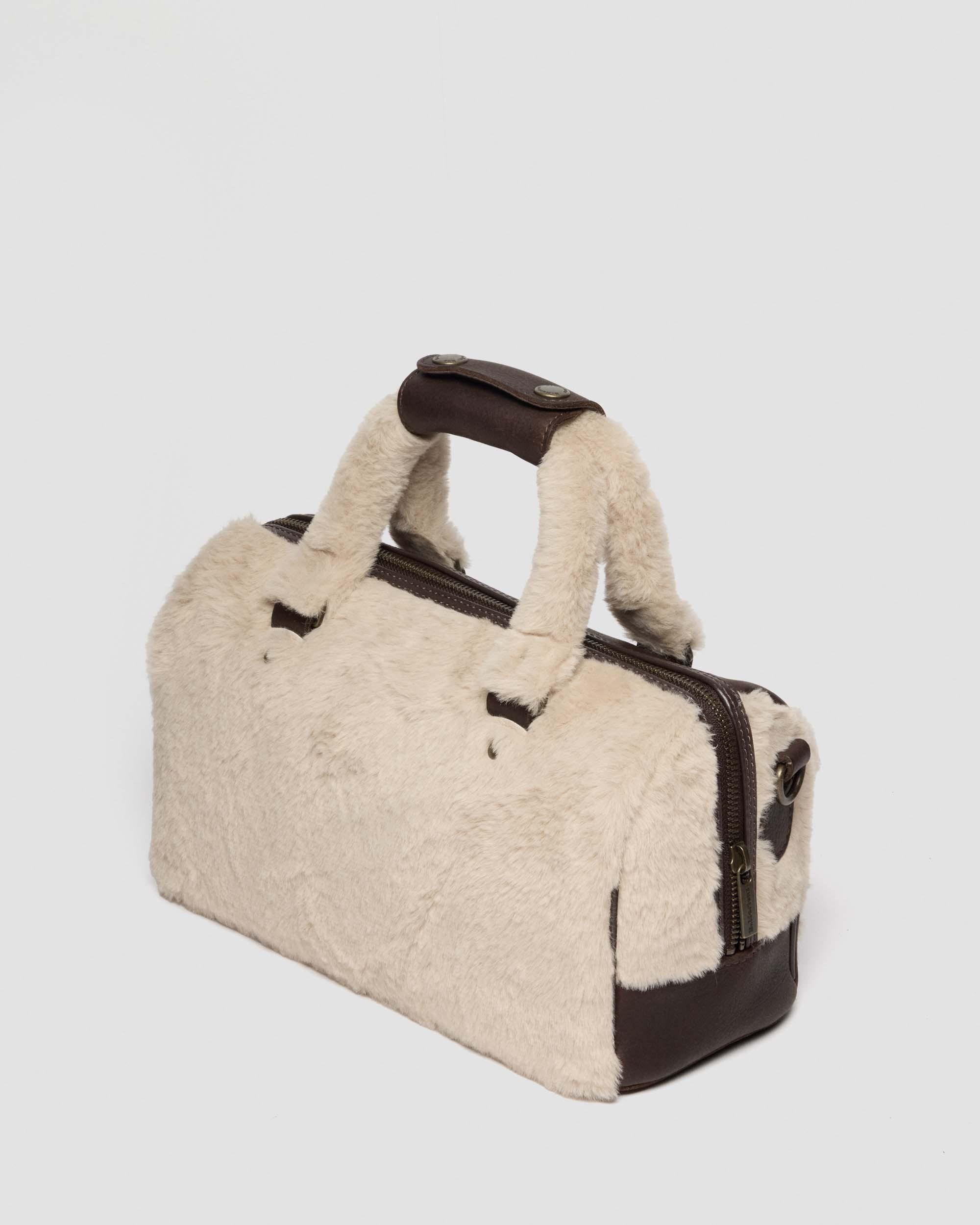 TOP HANDLE LEDER & KUNSTFELL TASCHE in Dunkelbraun