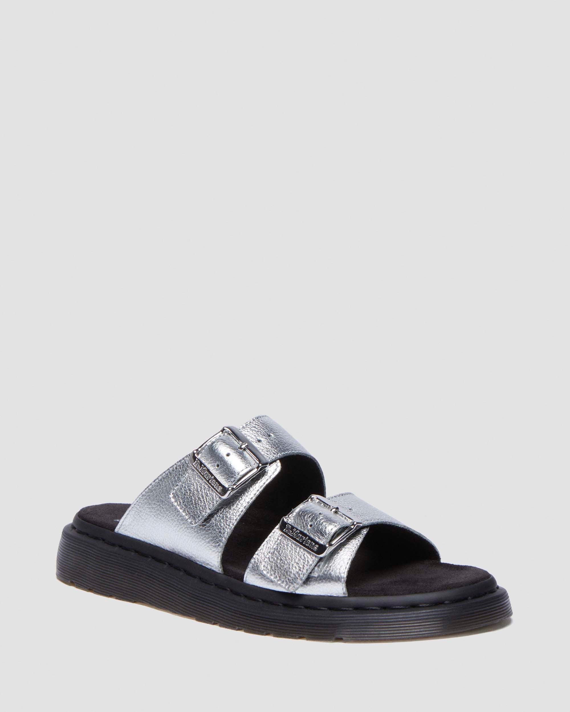 Sandali Josef in pelle metallizzata senza lacci in Argento