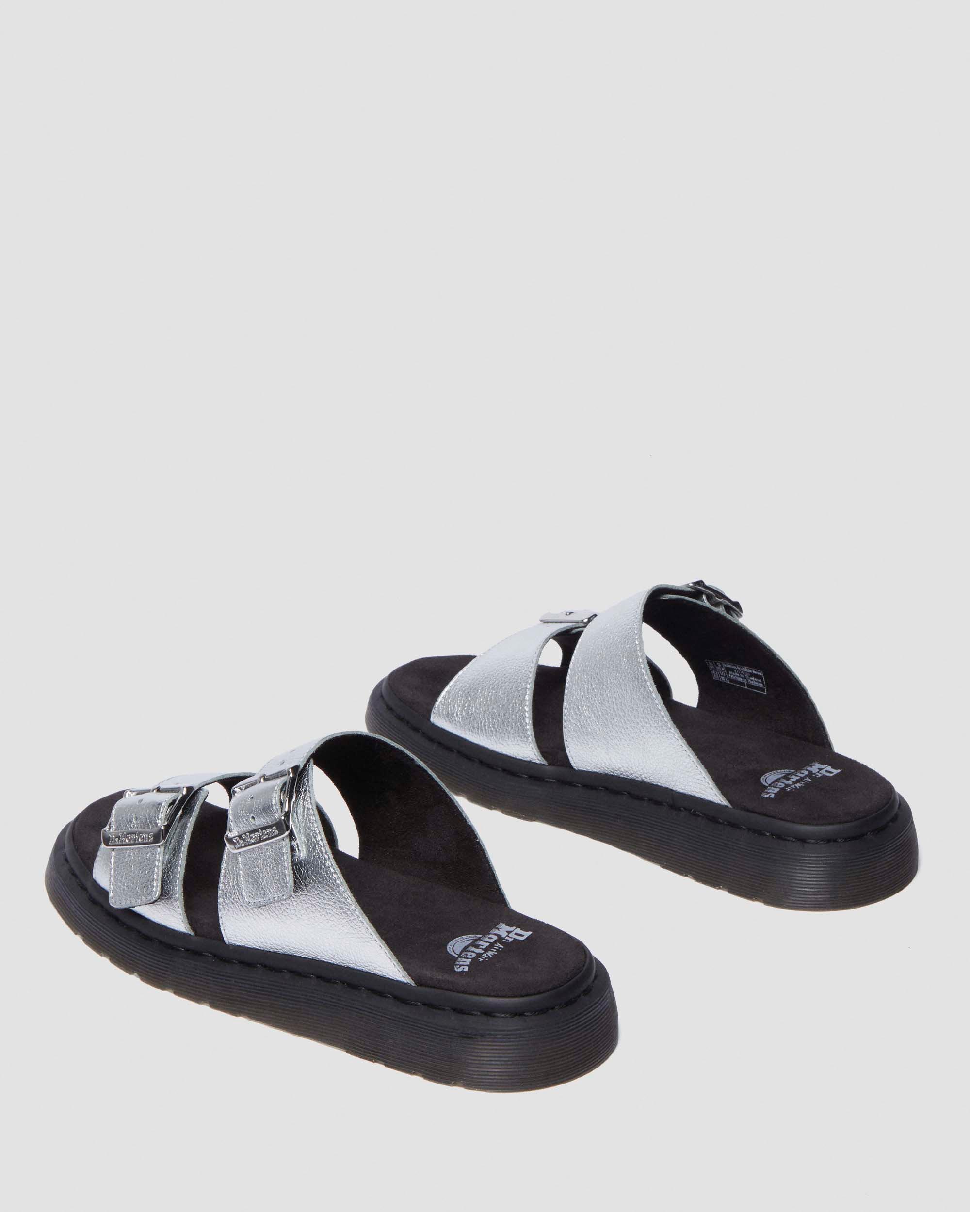 Sandali Josef in pelle metallizzata senza lacci in Argento