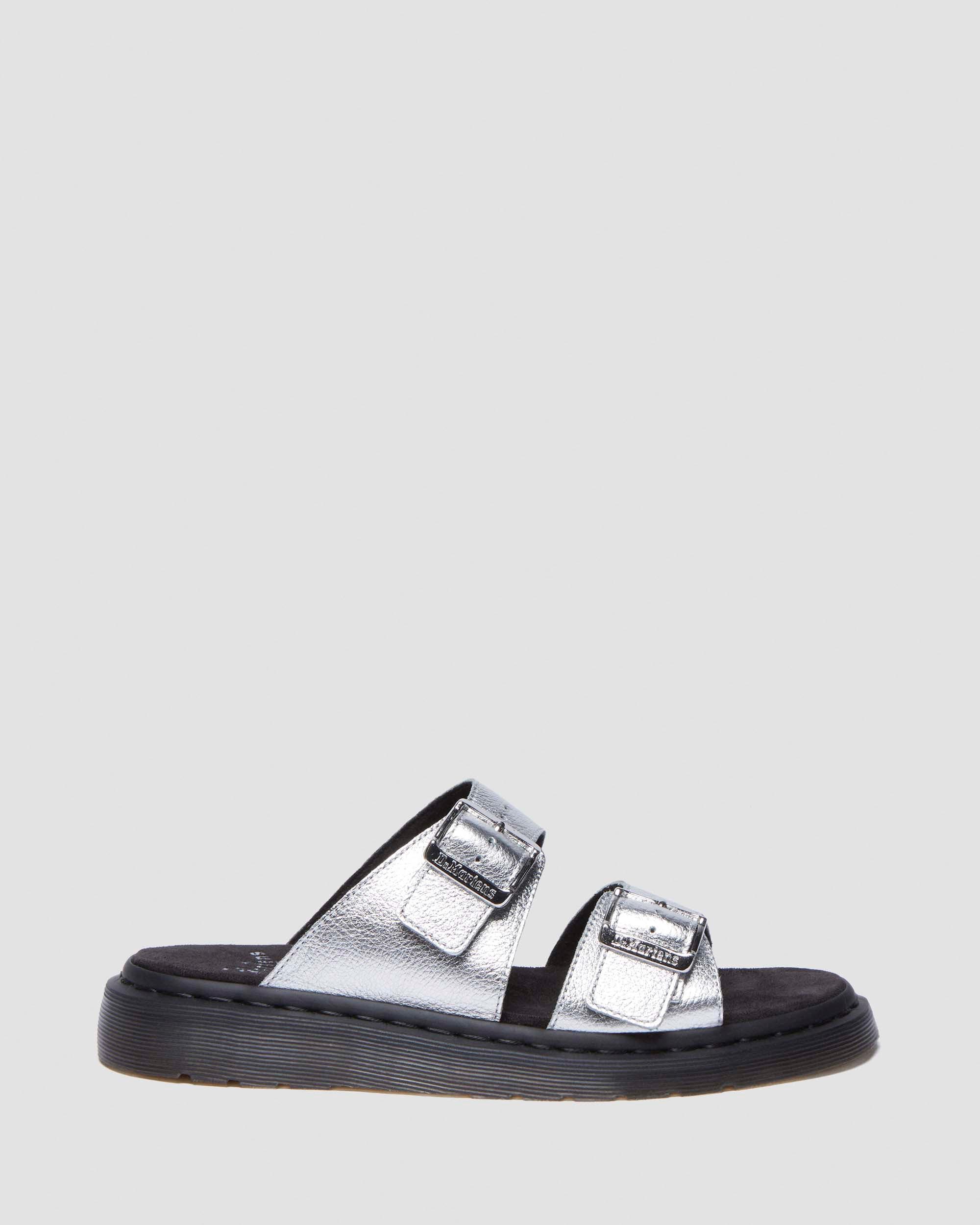 Sandali Josef in pelle metallizzata senza lacci in Argento