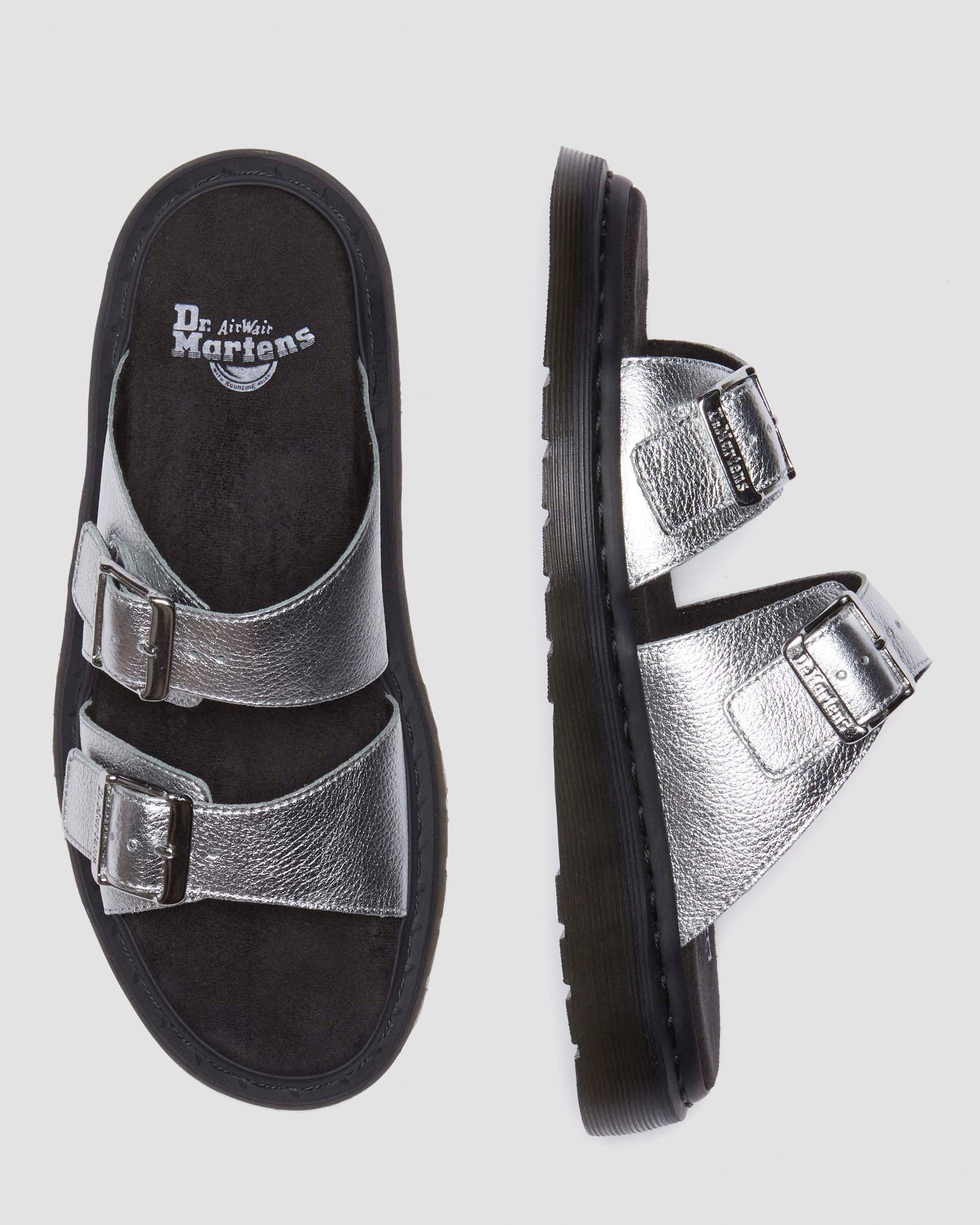 Sandali Josef in pelle metallizzata senza lacci in Argento