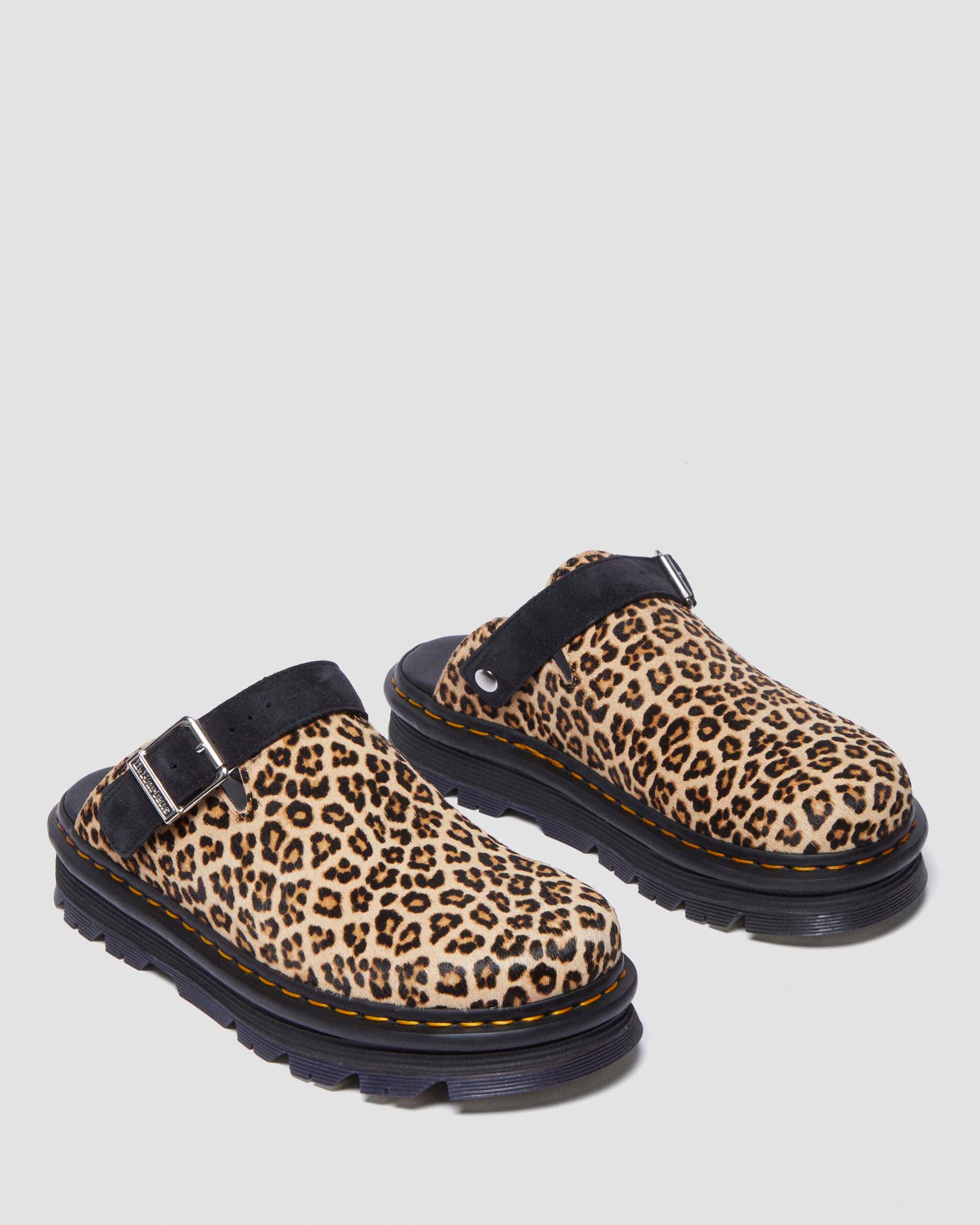 Mules platform Zebzag in camoscio con cinturino in Ambrato Chiaro+Nero