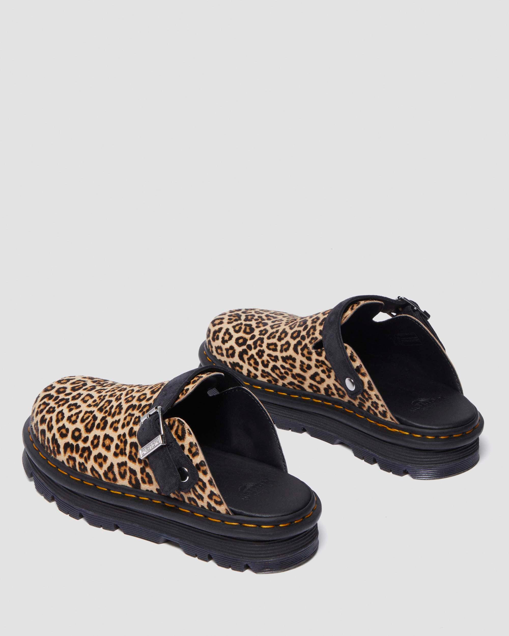 Mules platform Zebzag in camoscio con cinturino in Ambrato Chiaro+Nero