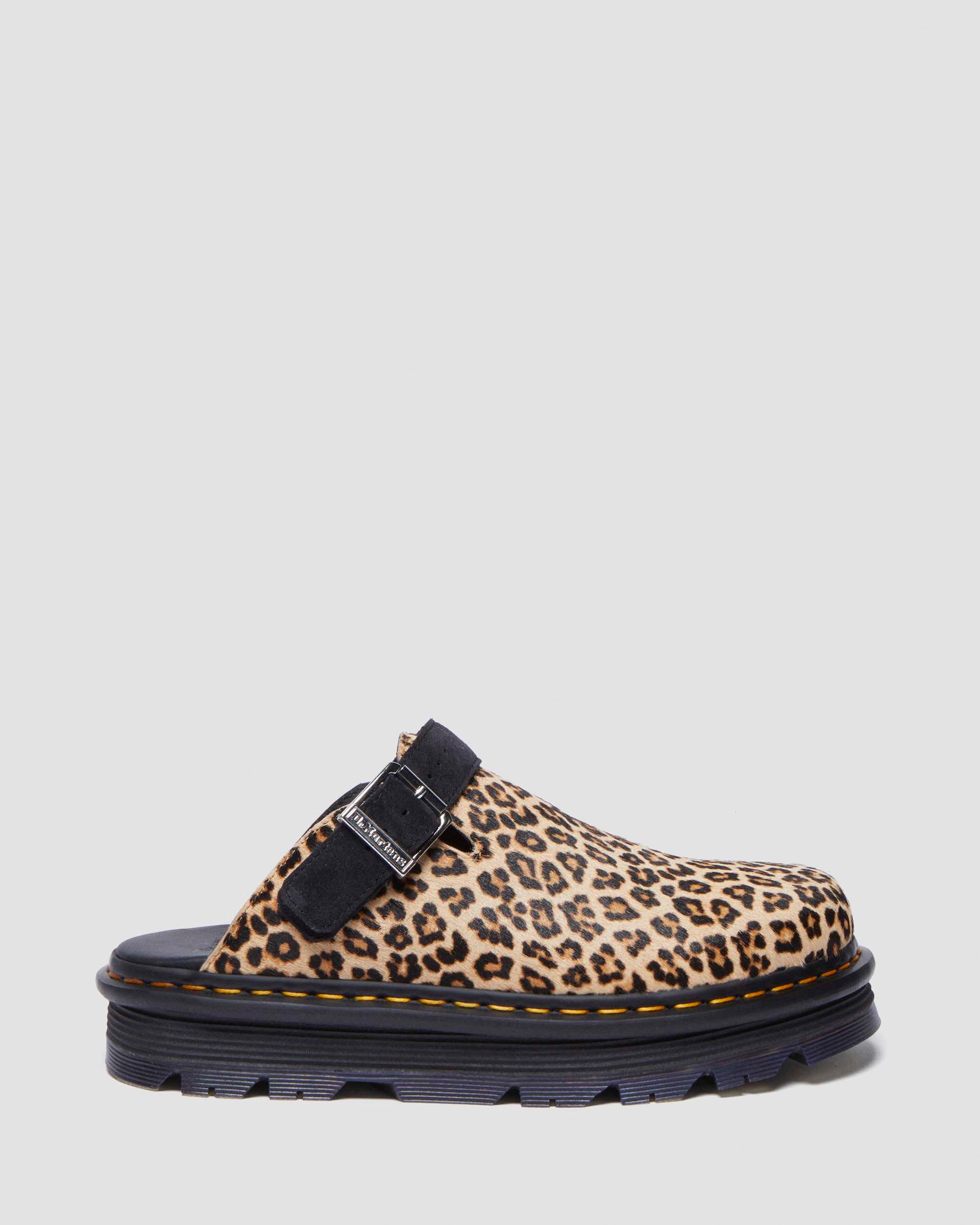 Mules platform Zebzag in camoscio con cinturino in Ambrato Chiaro+Nero
