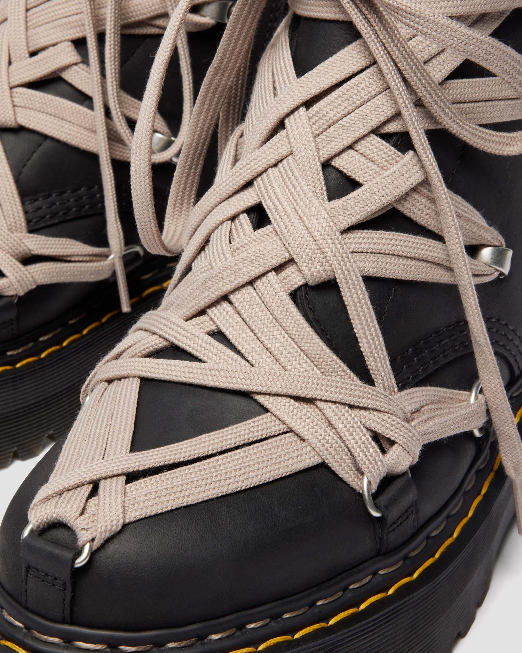 1460 Rick Owens Megalace Leather Platform Boots in BLACK | Dr
