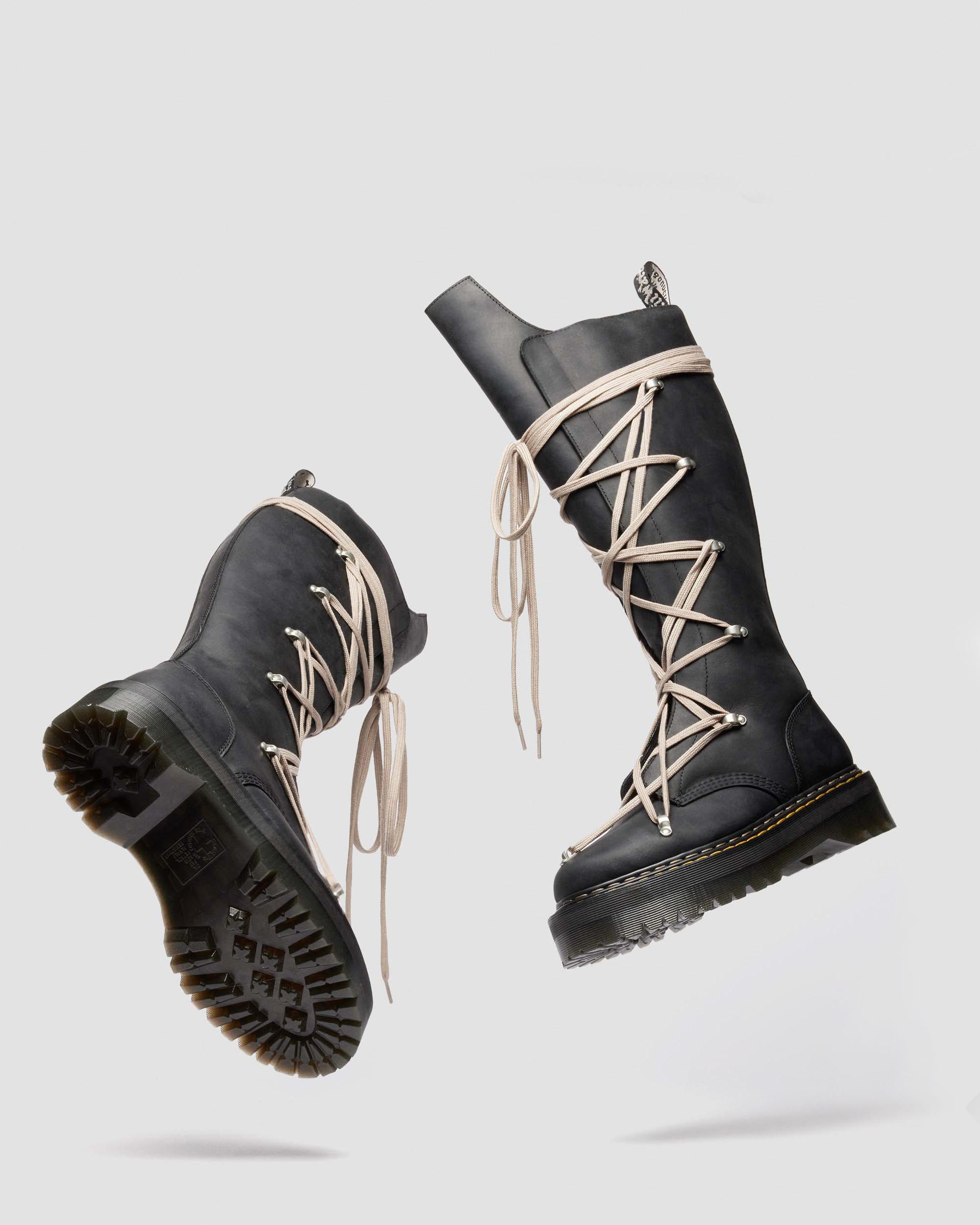 1B60 Rick Owens Pentalace Boots in Black | Dr. Martens