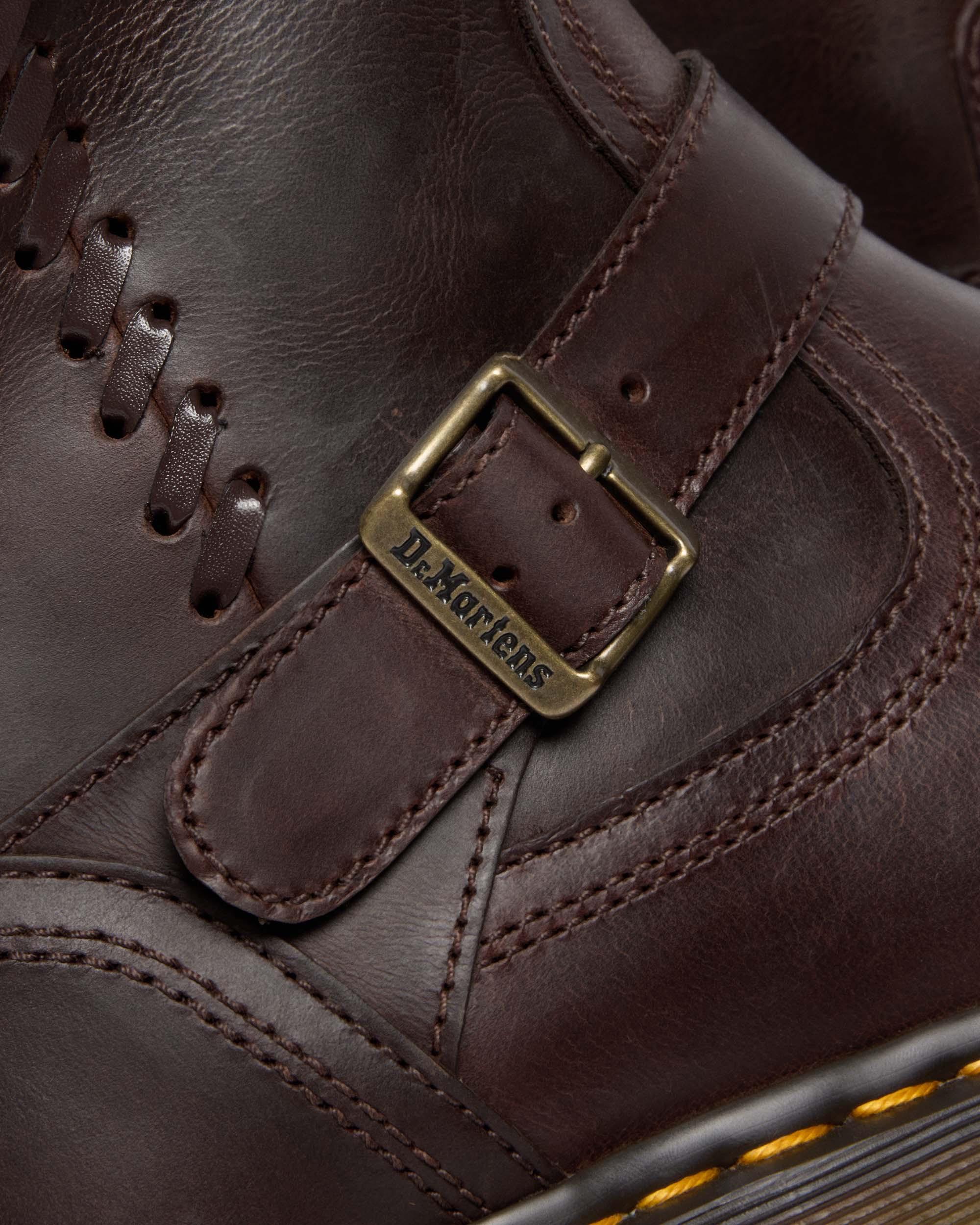 BIKER BOOTS ANISTONE HAUTES EN CUIR CRAZY HORSE  in Marron Foncé