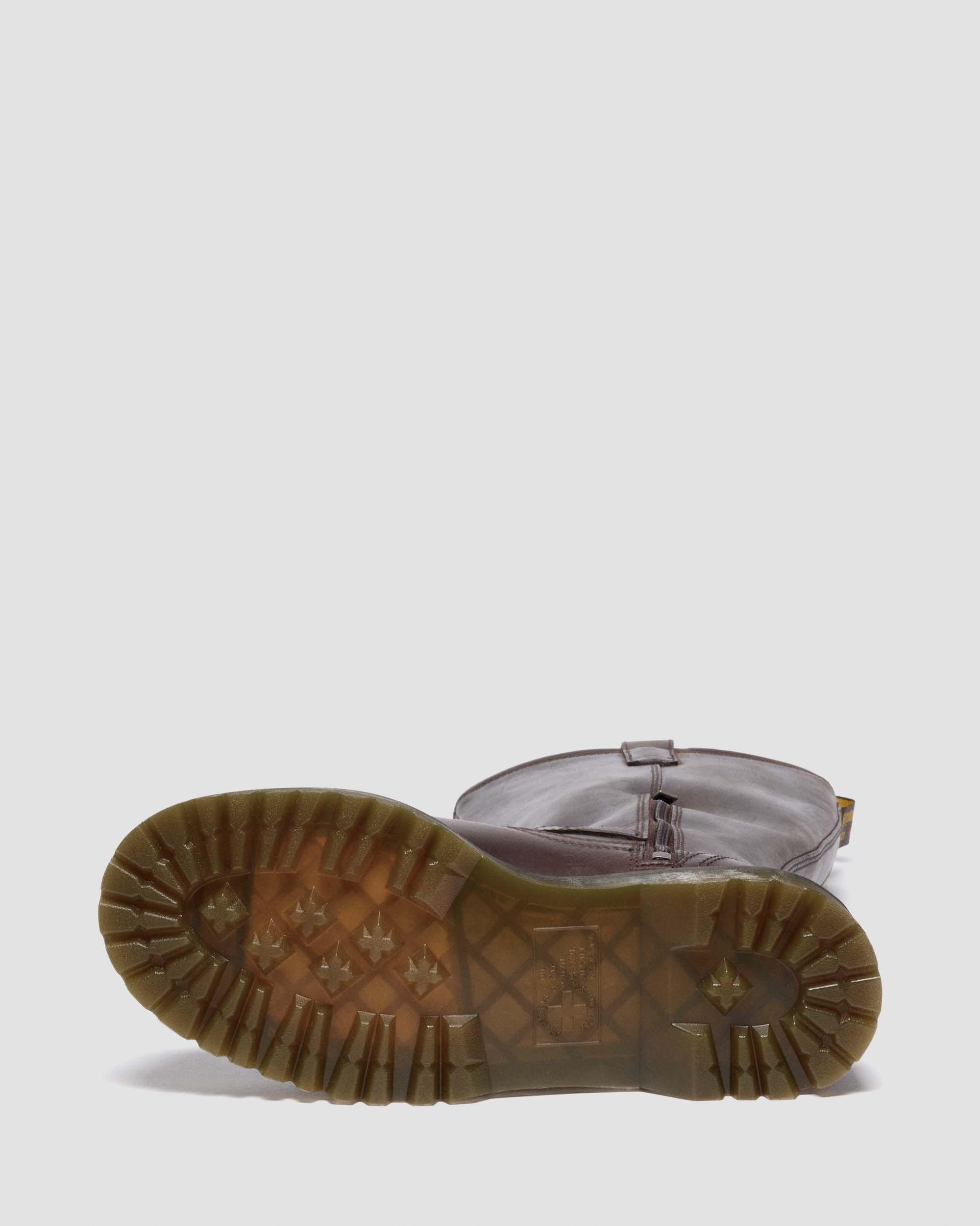 BIKER BOOTS ANISTONE HAUTES EN CUIR CRAZY HORSE  in Marron Foncé