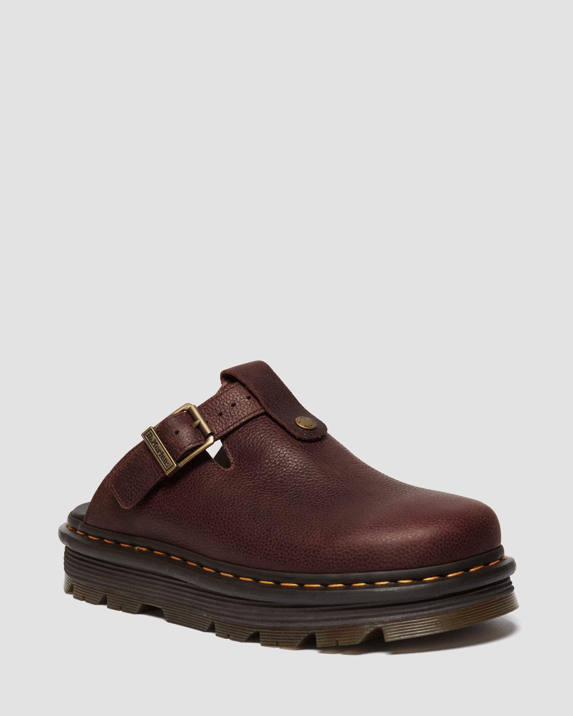 Zebzag Rustique Leather platform mules in LEATHER BROWN | Dr. Martens™