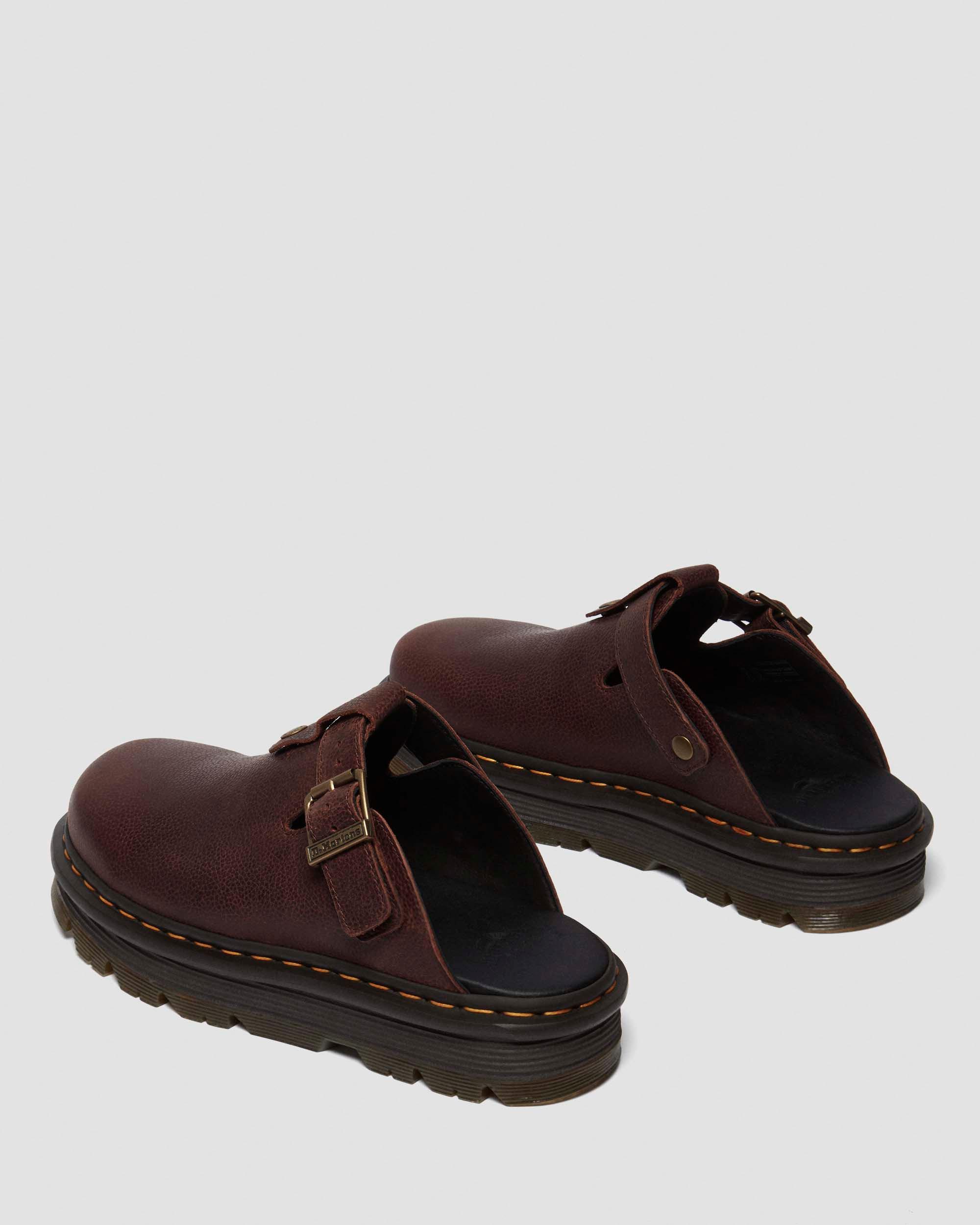 Zebzag Rustique Leather platform mules in Leather Brown