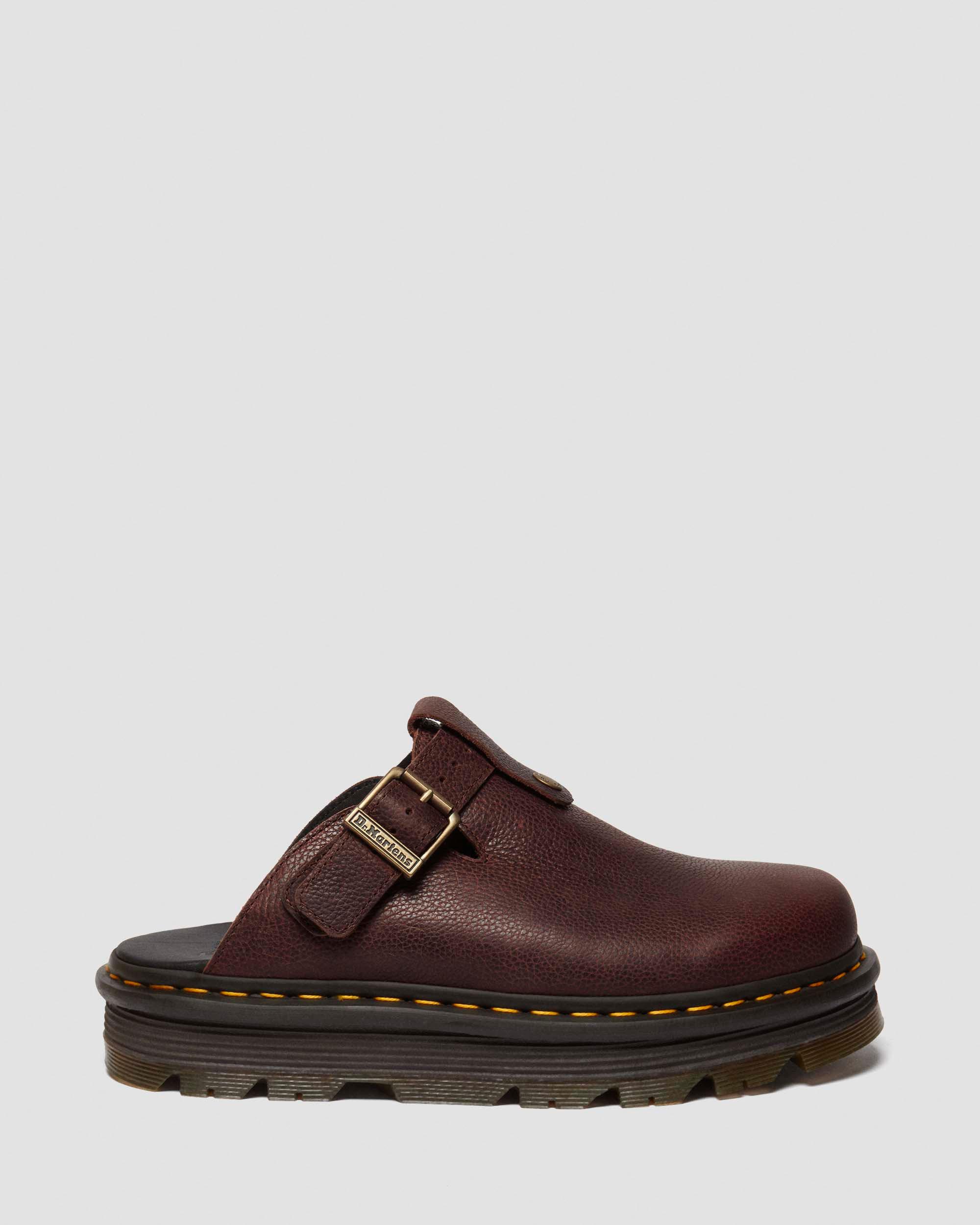 Zebzag Rustique Leather platform mules in Leather Brown