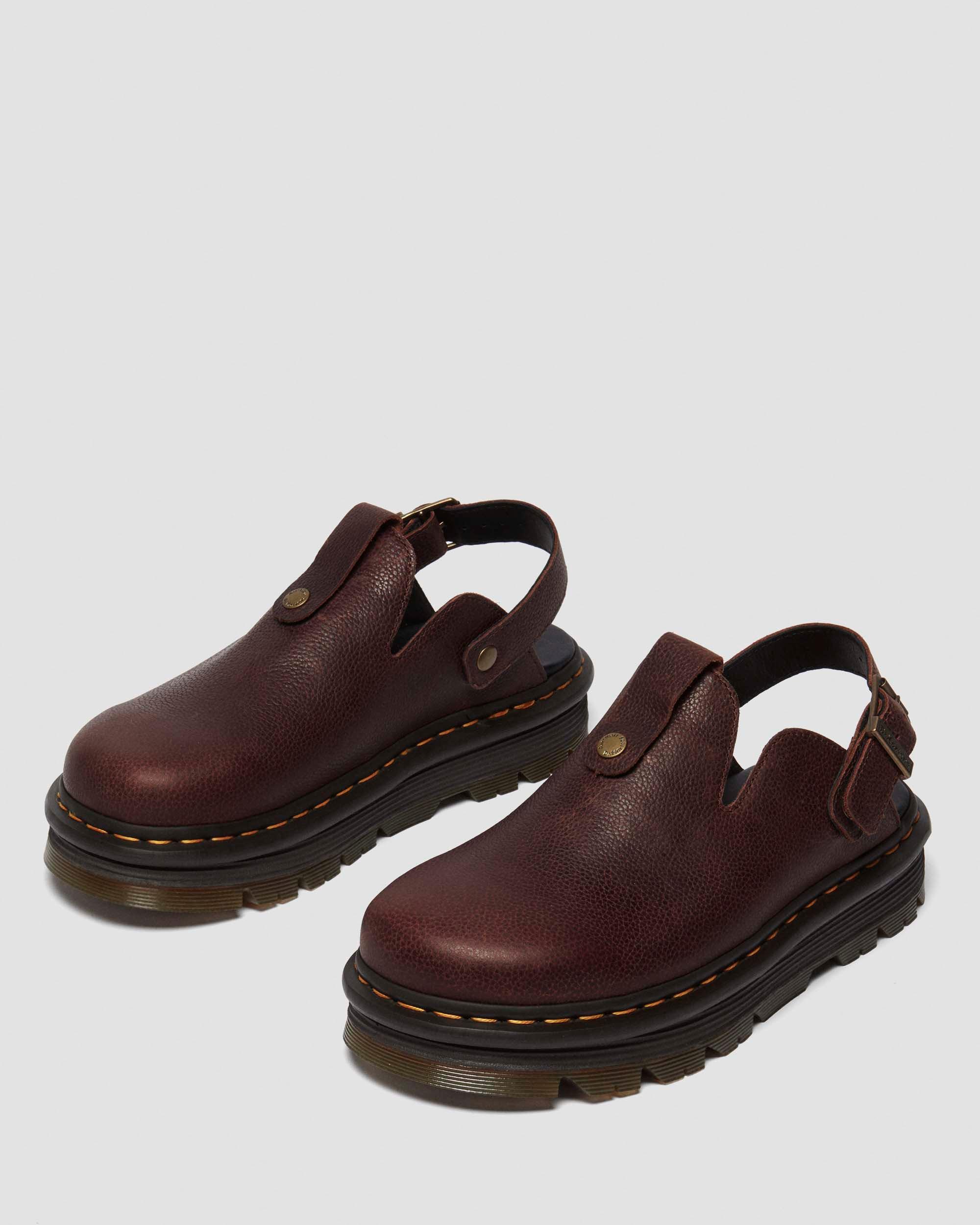 Zebzag Rustique Leather platform mules in Leather Brown