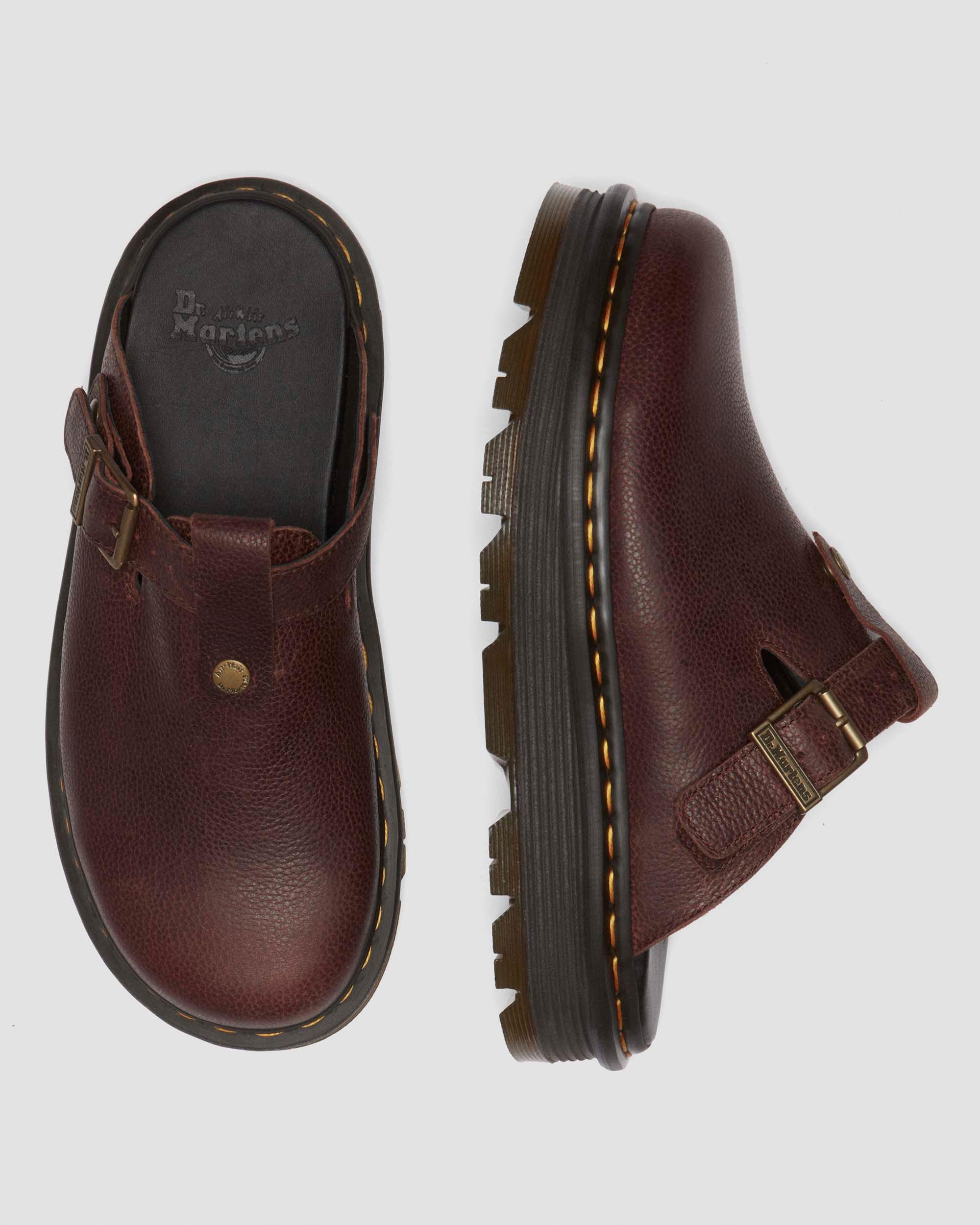 Zebzag Rustique Leather platform mules in Leather Brown