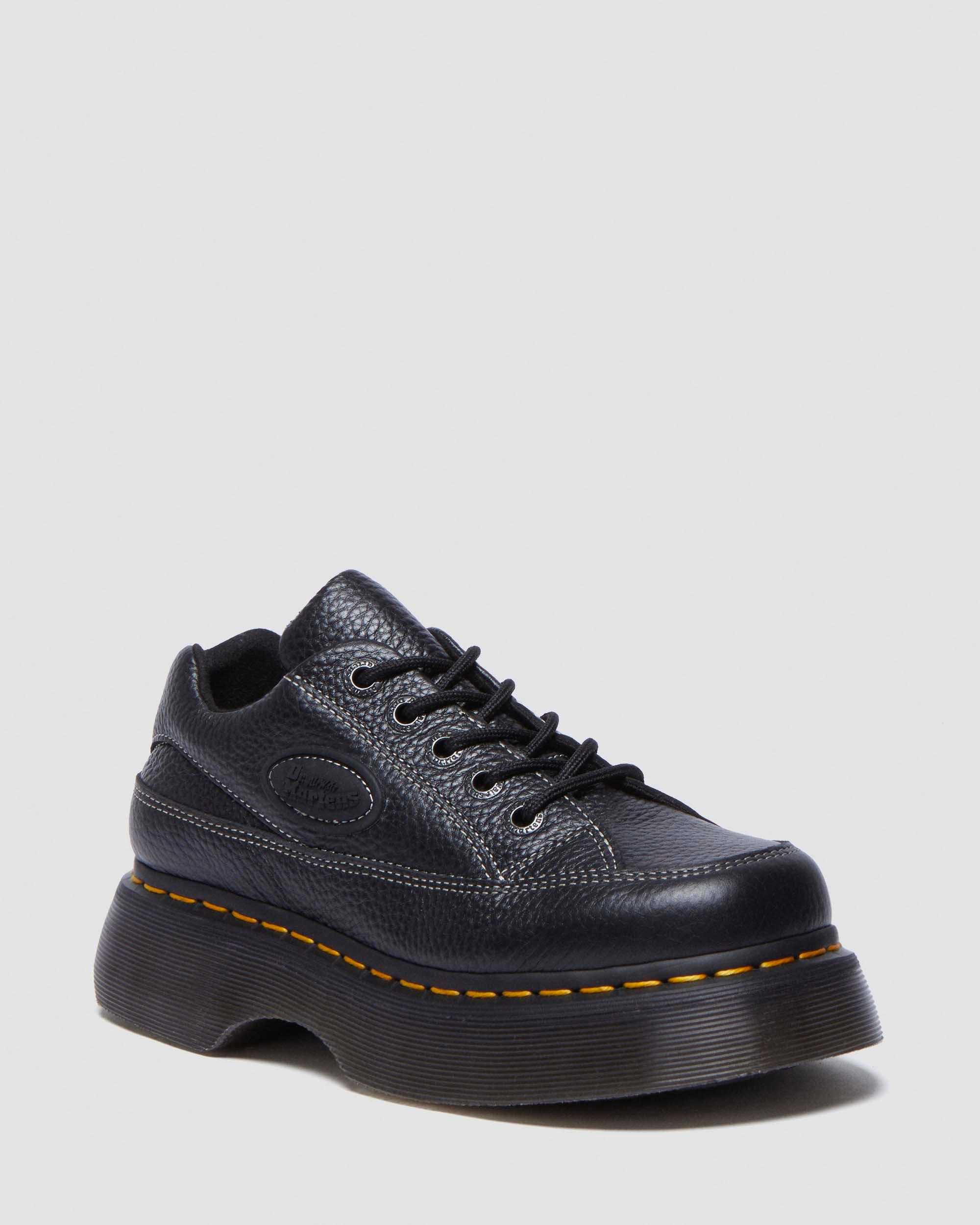 Buzz 5-eye milled nappa leather shoes in BLACK MILLED NAPPA
