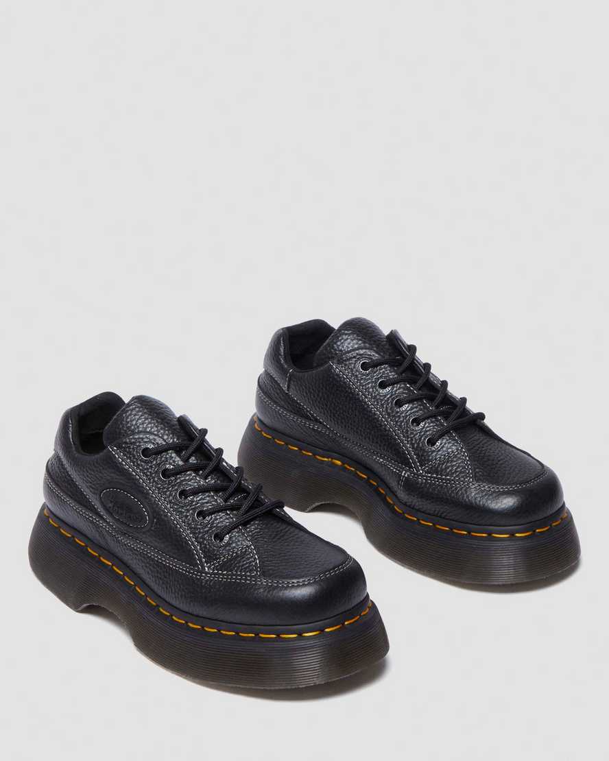 Dr. Martens' 1461 Ii Tumbled Nubuck Leather Platform Casual Shoes In Black