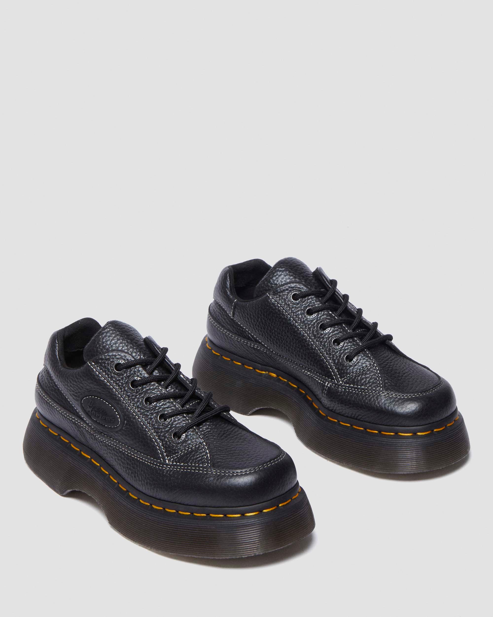 Buzz 5-eye milled nappa leather shoes in BLACK MILLED NAPPA
