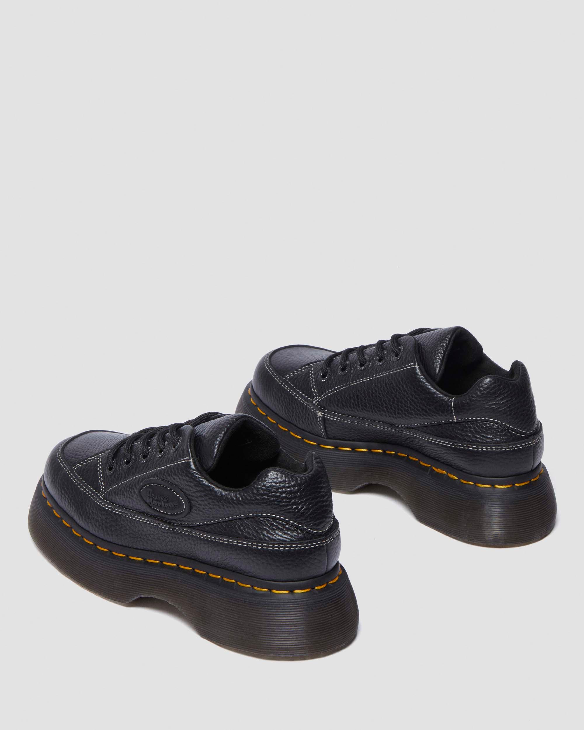 Buzz 5-eye milled nappa leather shoes in BLACK MILLED NAPPA