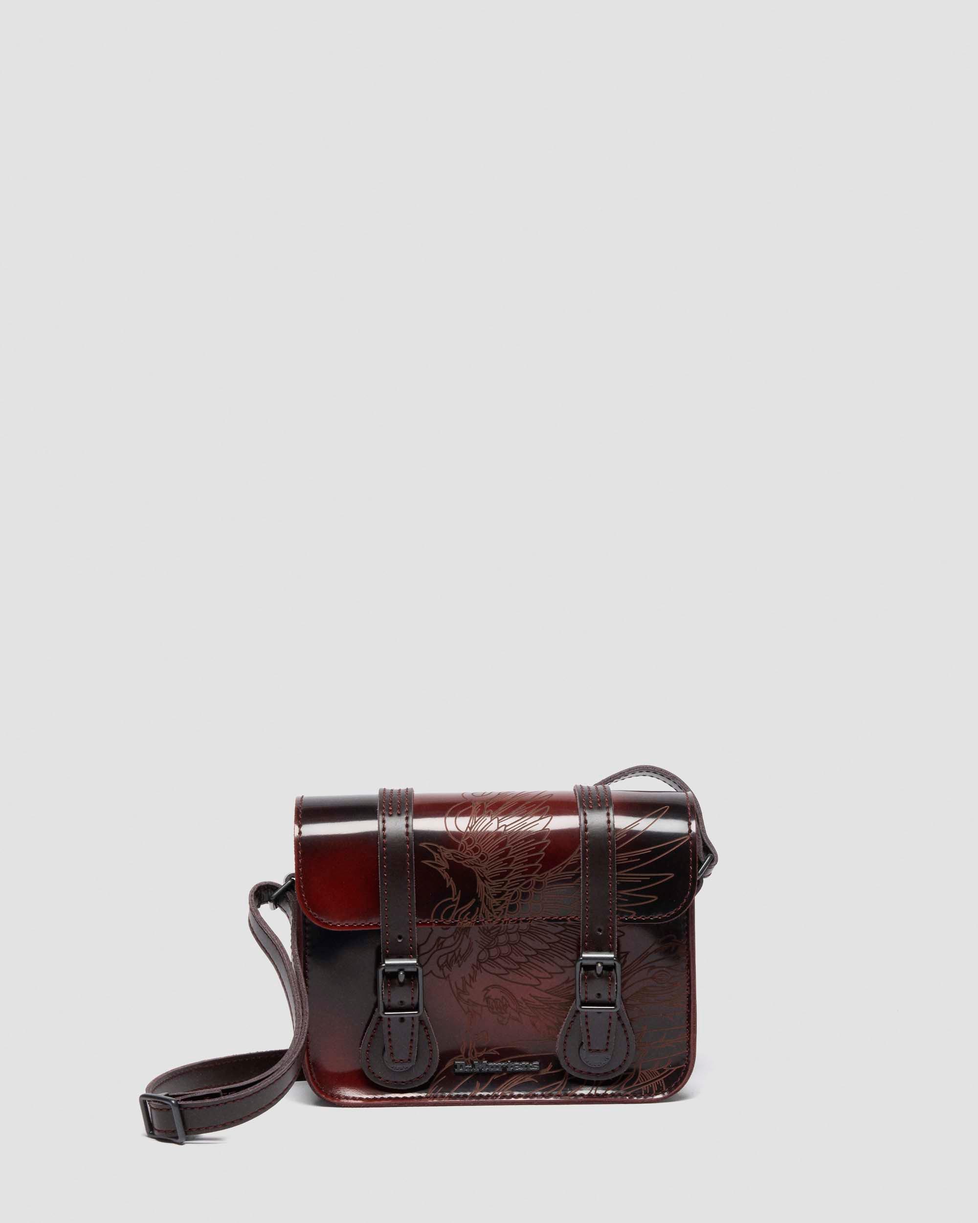 7 Inch Phoenix Arcadia Leather Satchel in Cherry Red