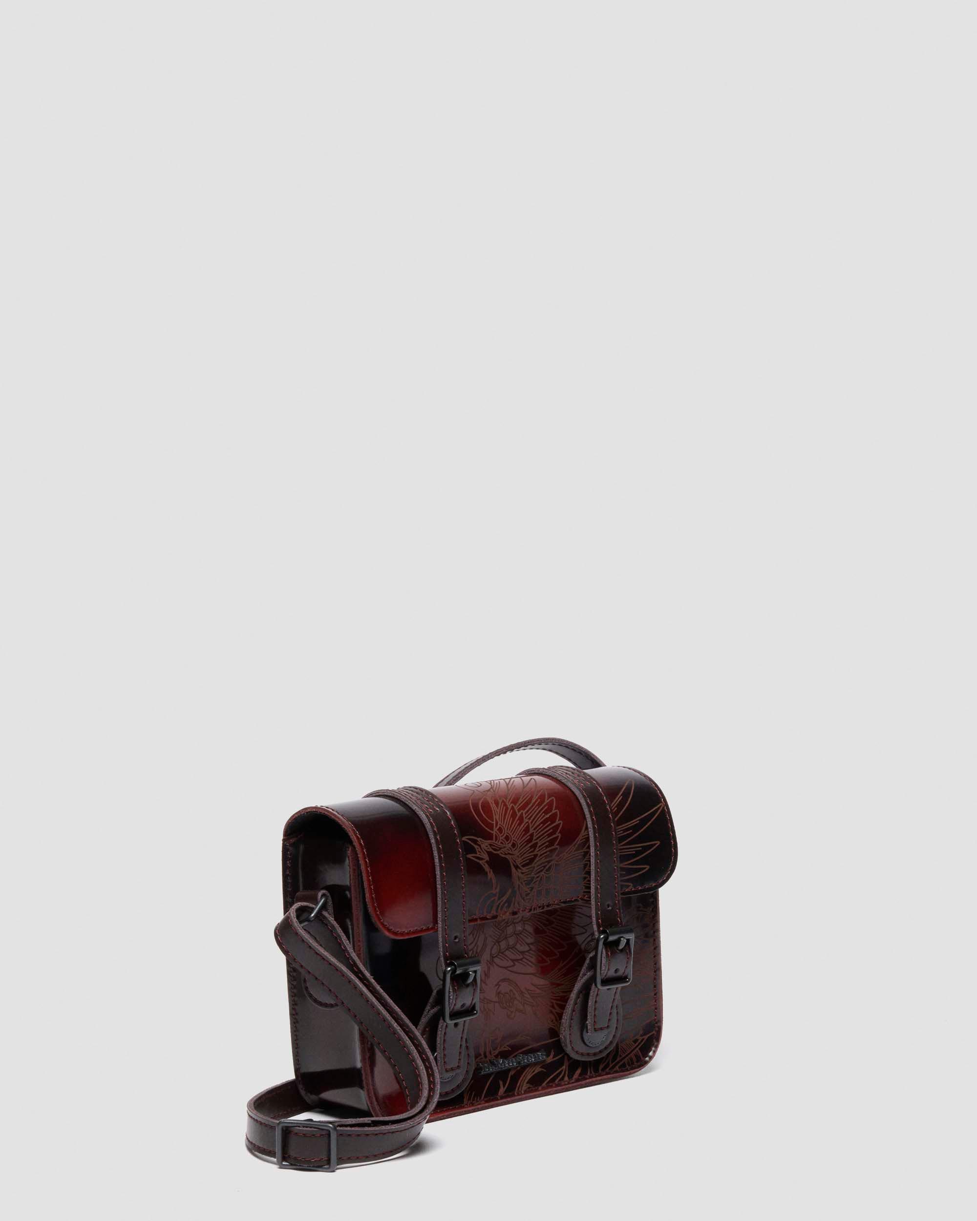 7 Inch Phoenix Arcadia Leather Satchel in Cherry Red