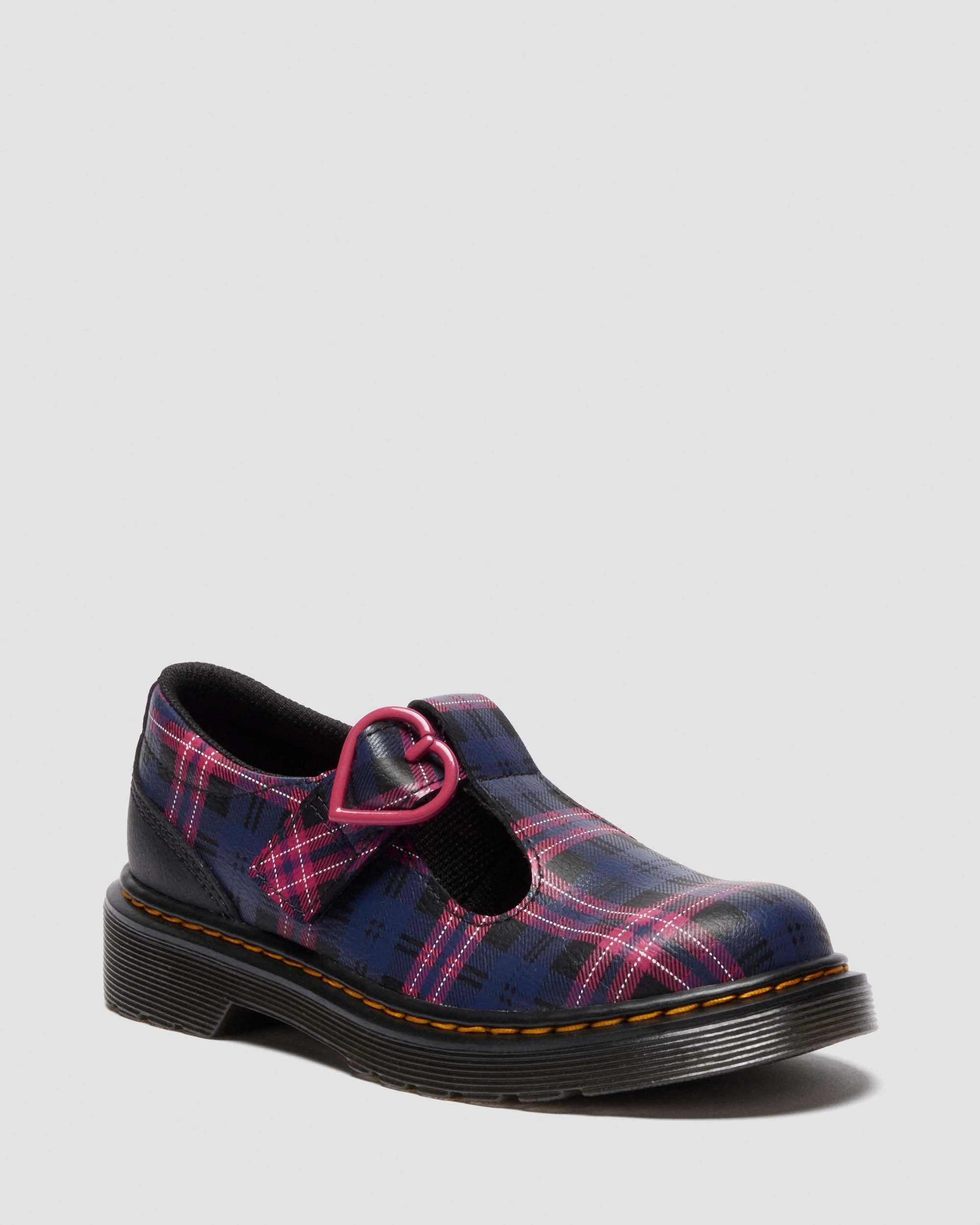 JUNIOR POLLEY II PINK TARTAN MARY JANE SHOES in BLACK+MULTI | Dr