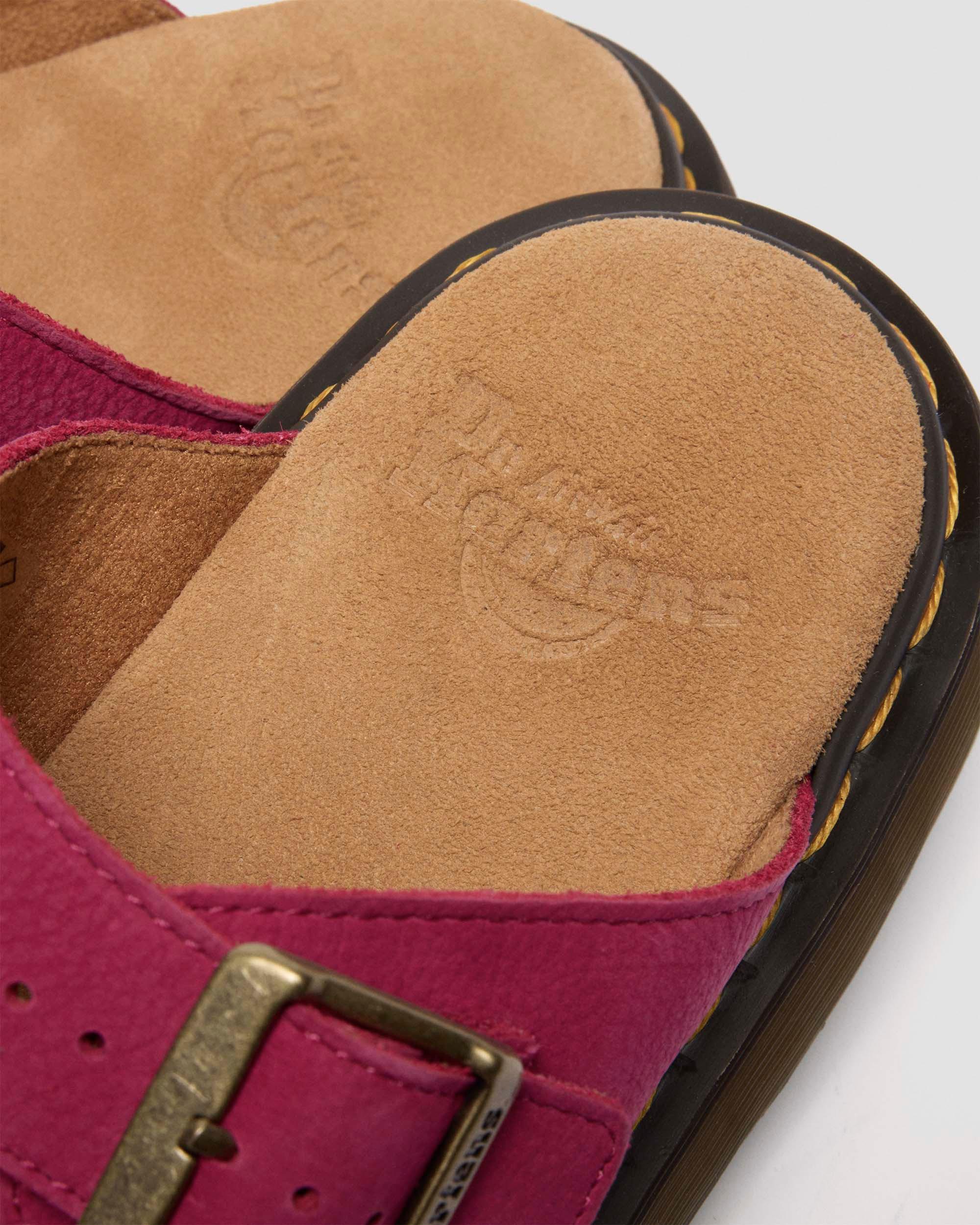Josef Nubuck Leather Slide Sandals in FUCHSIA PINK