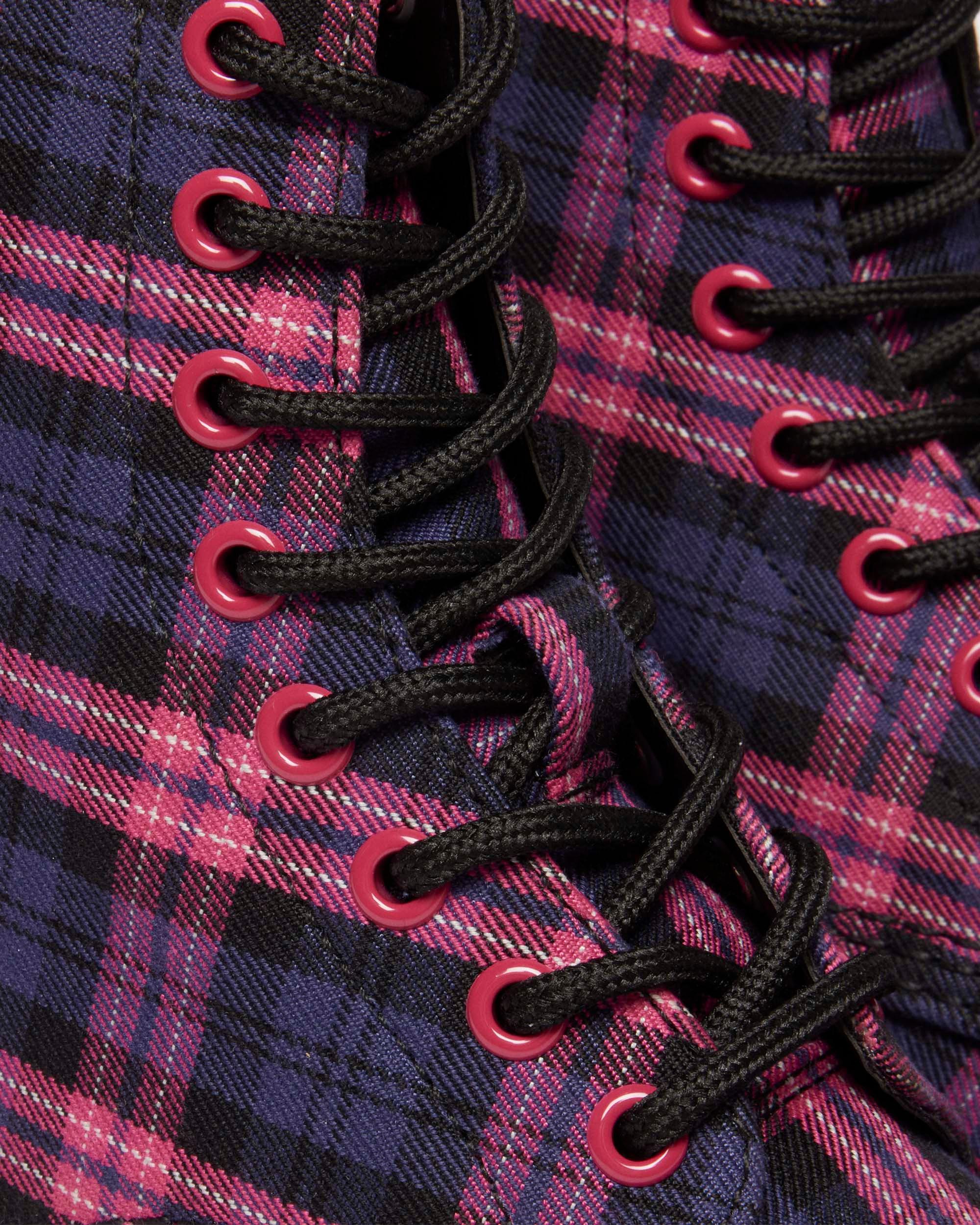 1460 Tartan Lace Up Boots in PINK MULTI