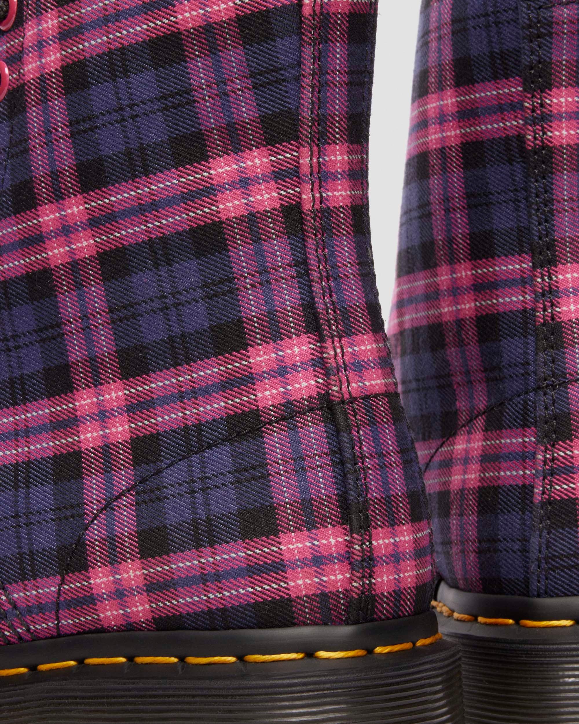1460 Tartan Lace Up Boots in PINK MULTI