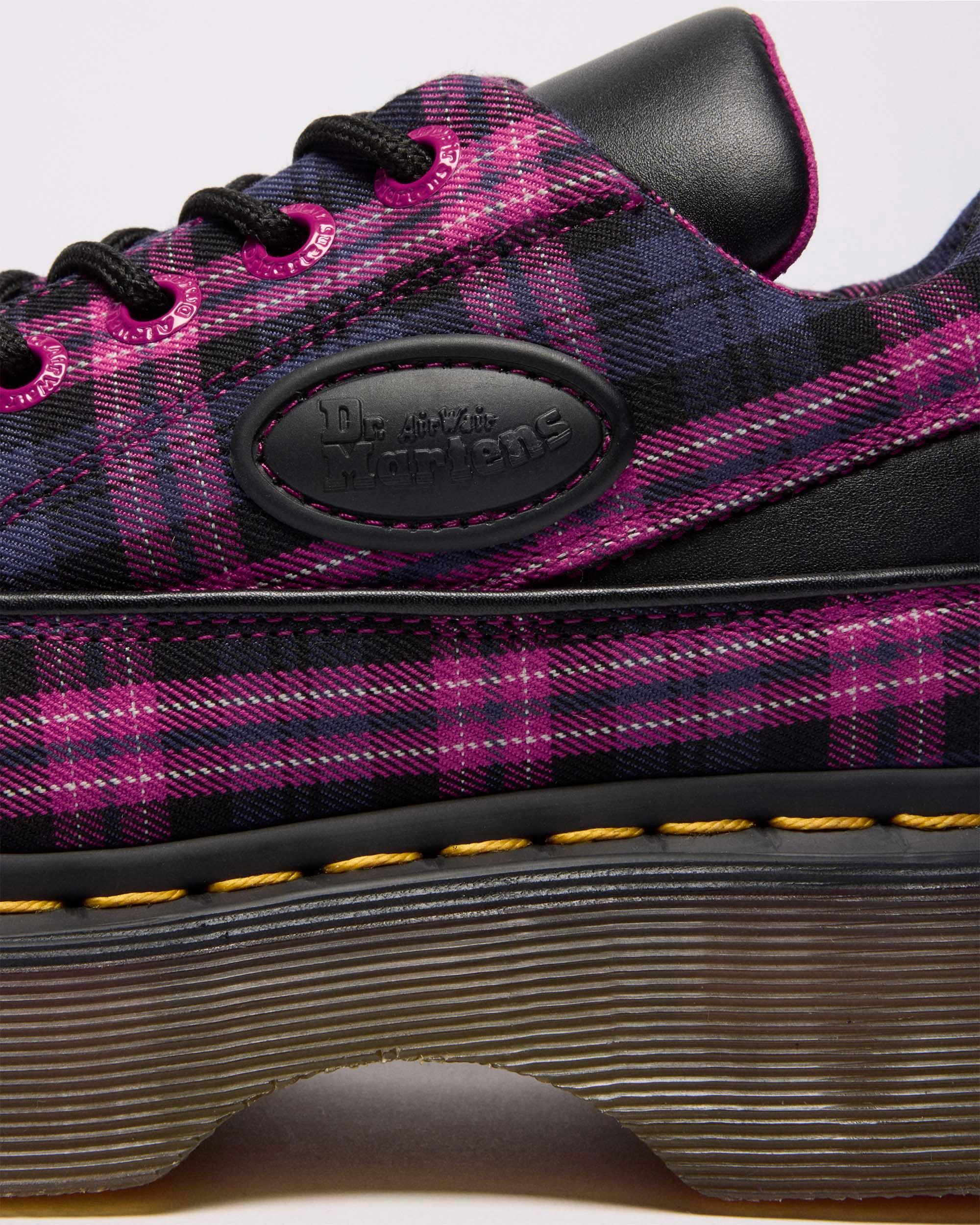 Buzz 5-Eye Tartan Shoes in Black+pink Multi | Dr. Martens™